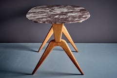 Dining Table with oval Marble Top attributed to Guglielmo Ulrich, Italy 1940s
