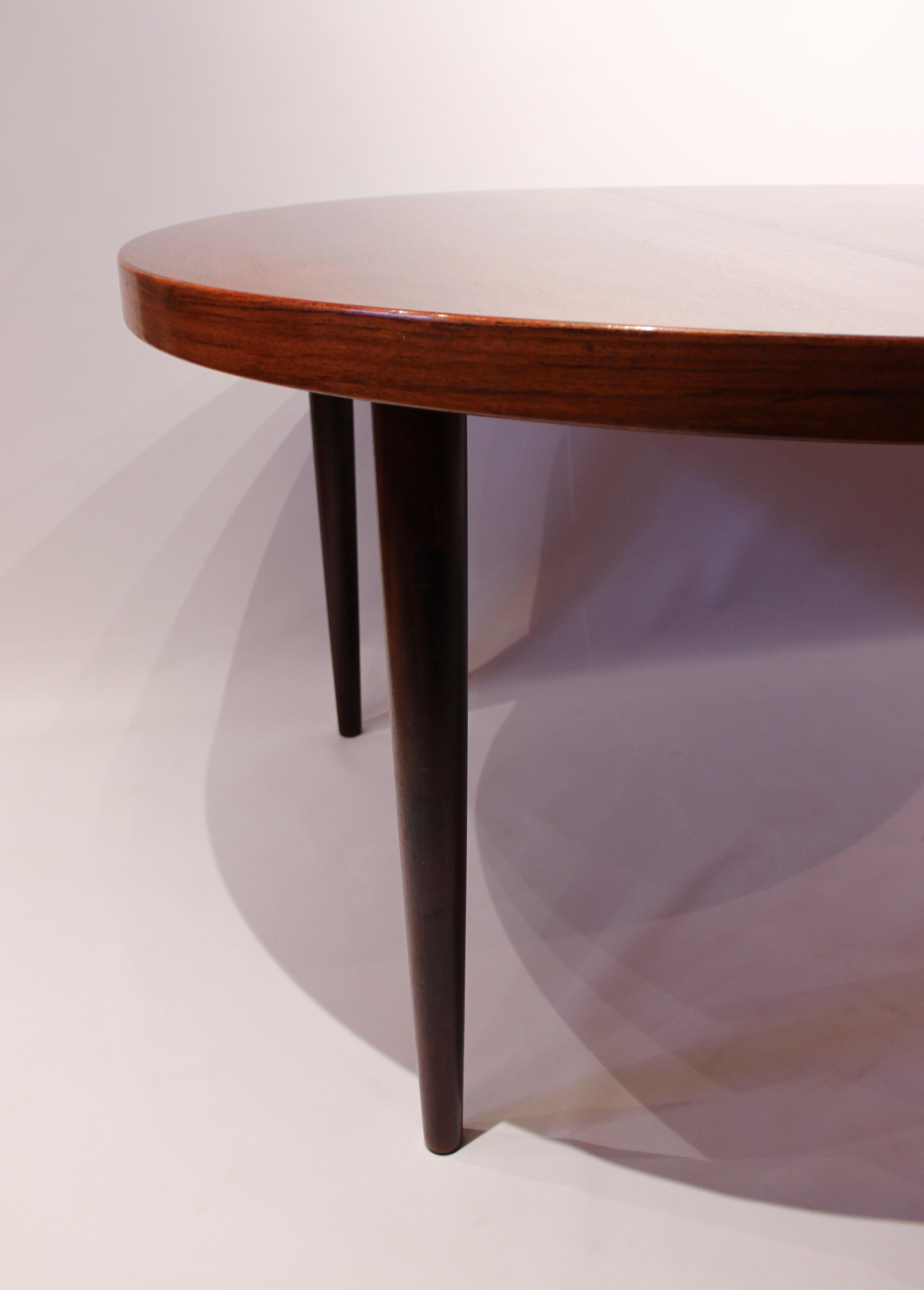 Danish Dining Table with Two Extensions in Rosewood Designed by Omann Junior, 1960s For Sale