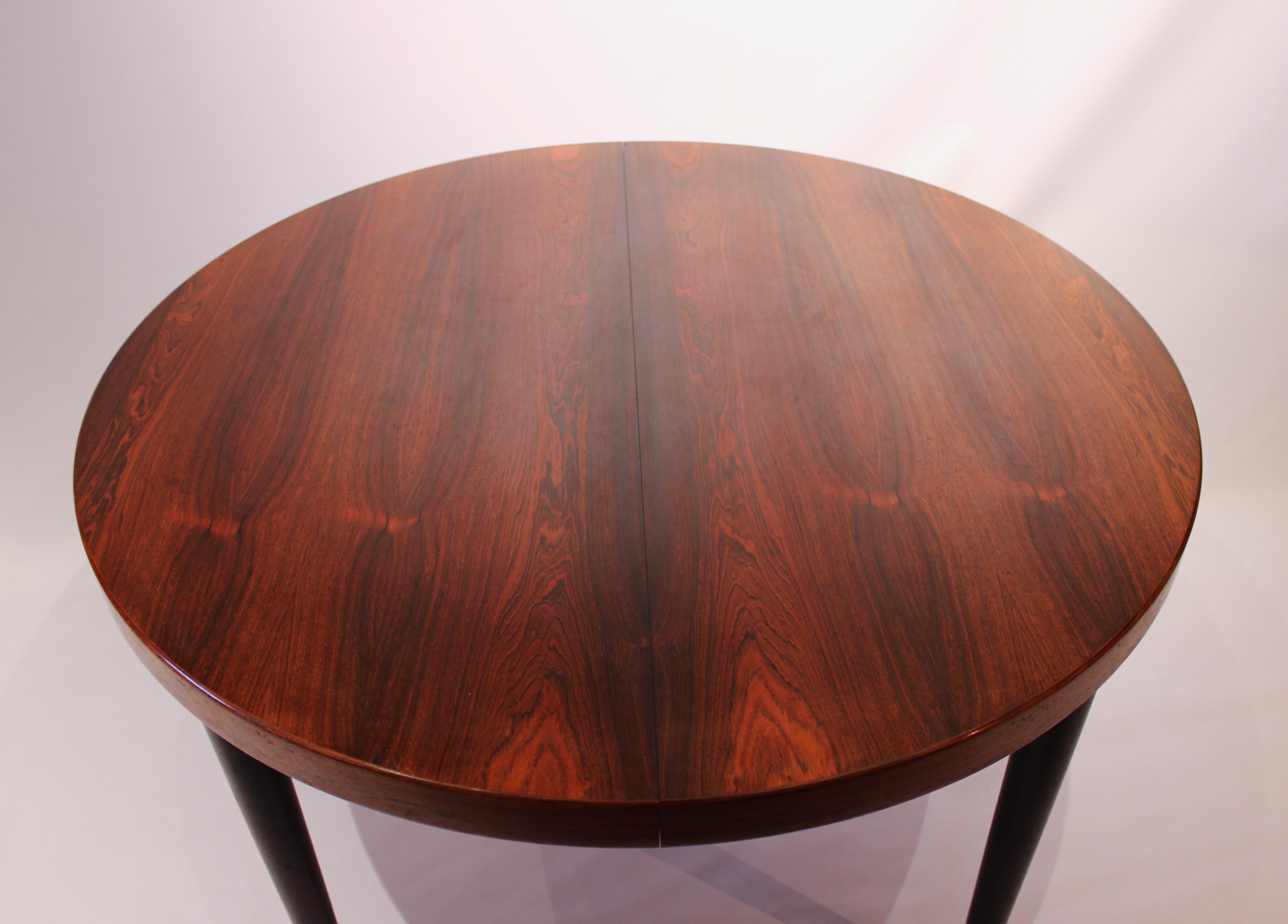 Dining Table with Two Extensions in Rosewood Designed by Omann Junior, 1960s For Sale 1