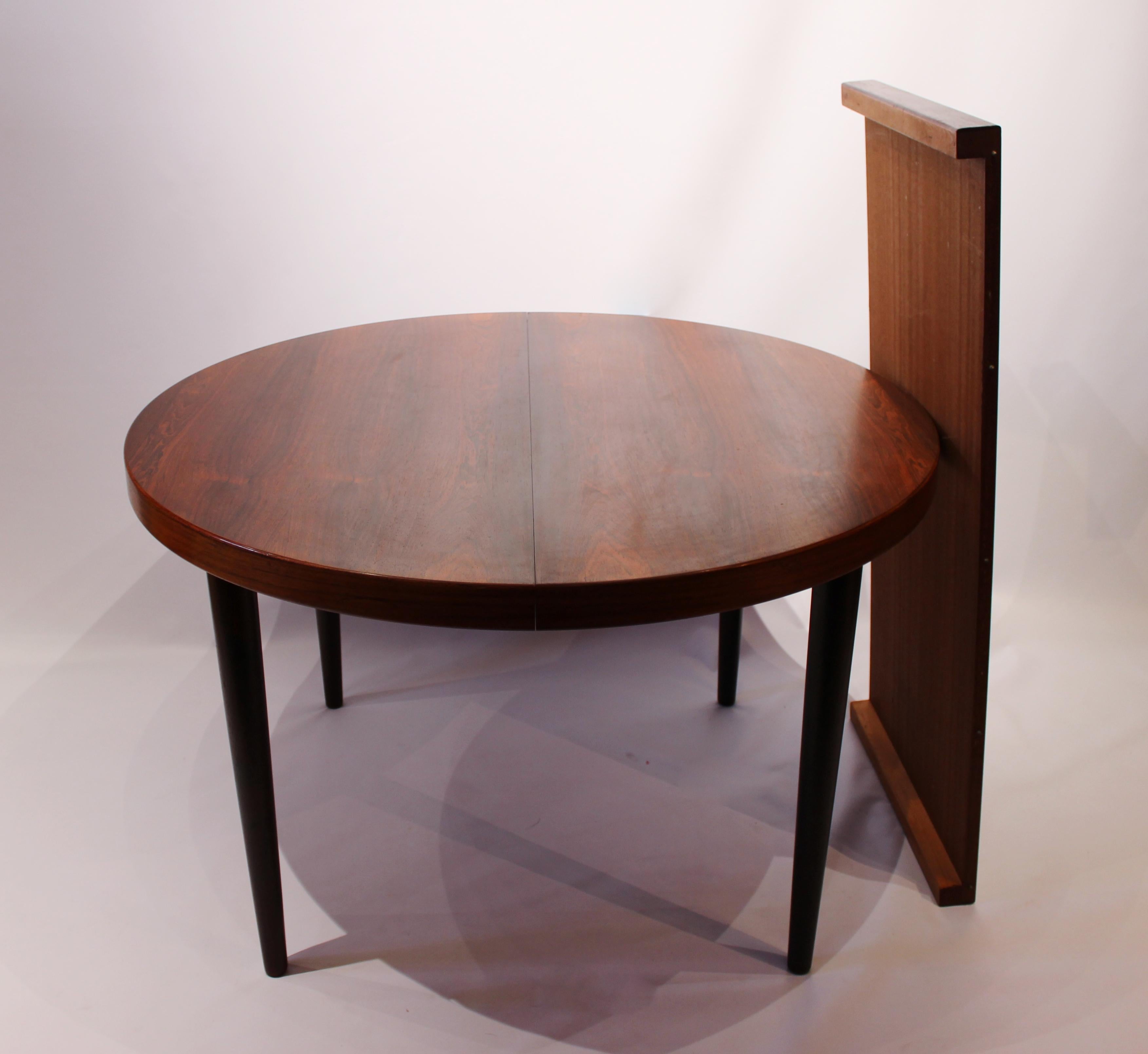 Dining Table with Two Extensions in Rosewood Designed by Omann Junior, 1960s For Sale 2