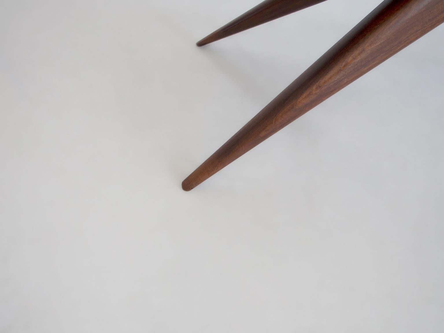 20th Century Dining Table with Wooden Structure and Tinted Glass Top