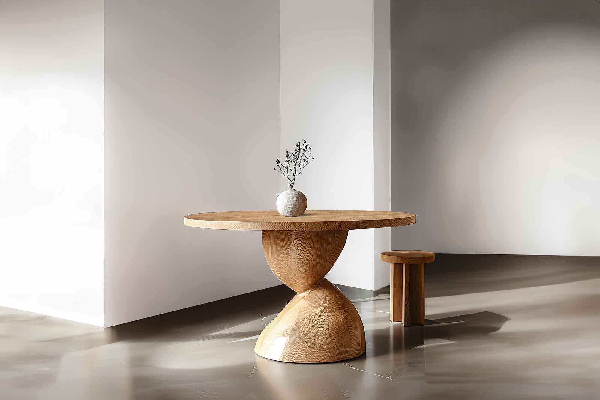 Modern Dining Tables, Socle's Solid Wood No18, Mealtime Masterpieces by NONO For Sale