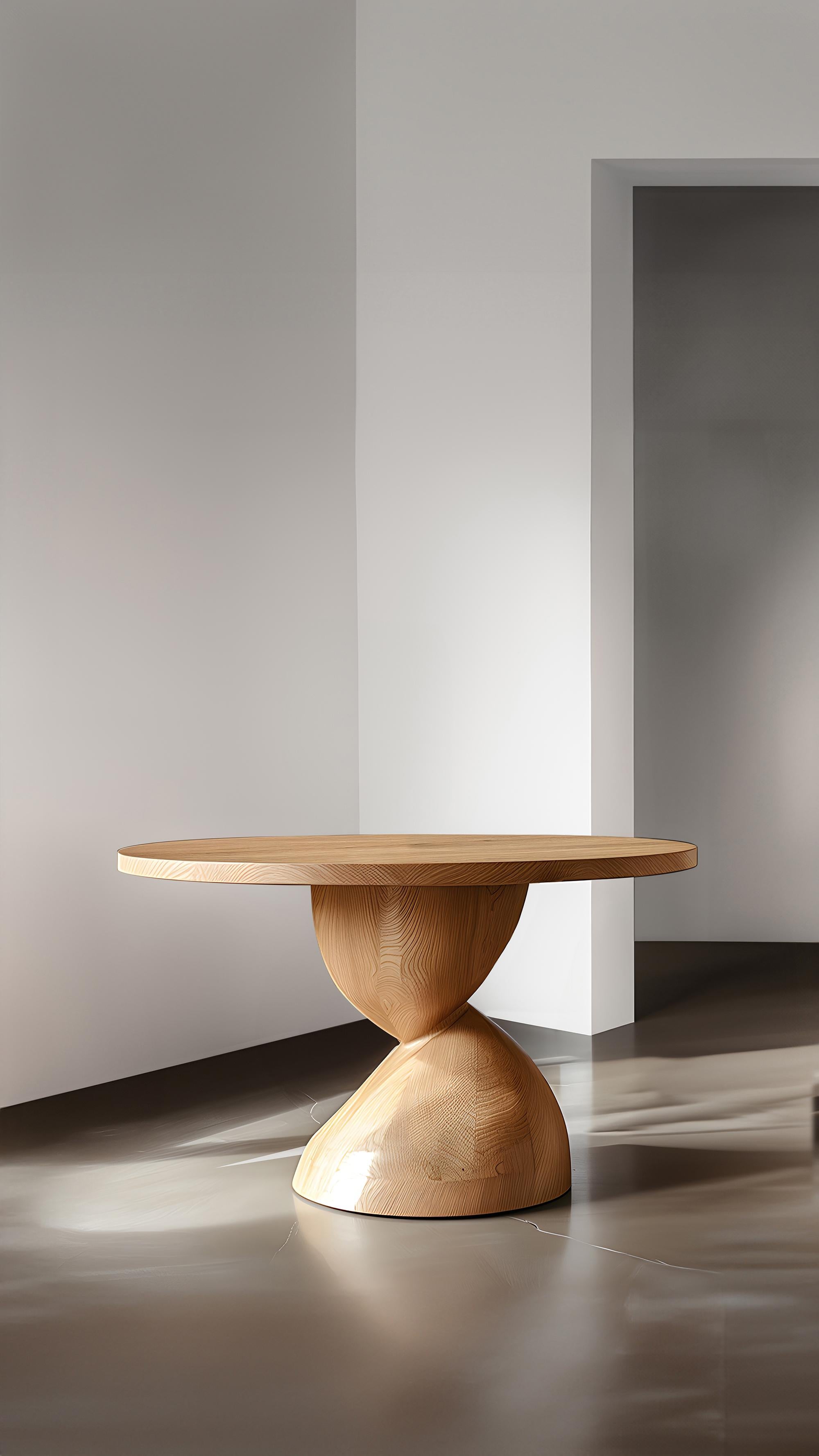 Hand-Crafted Dining Tables, Socle's Solid Wood No18, Mealtime Masterpieces by NONO For Sale