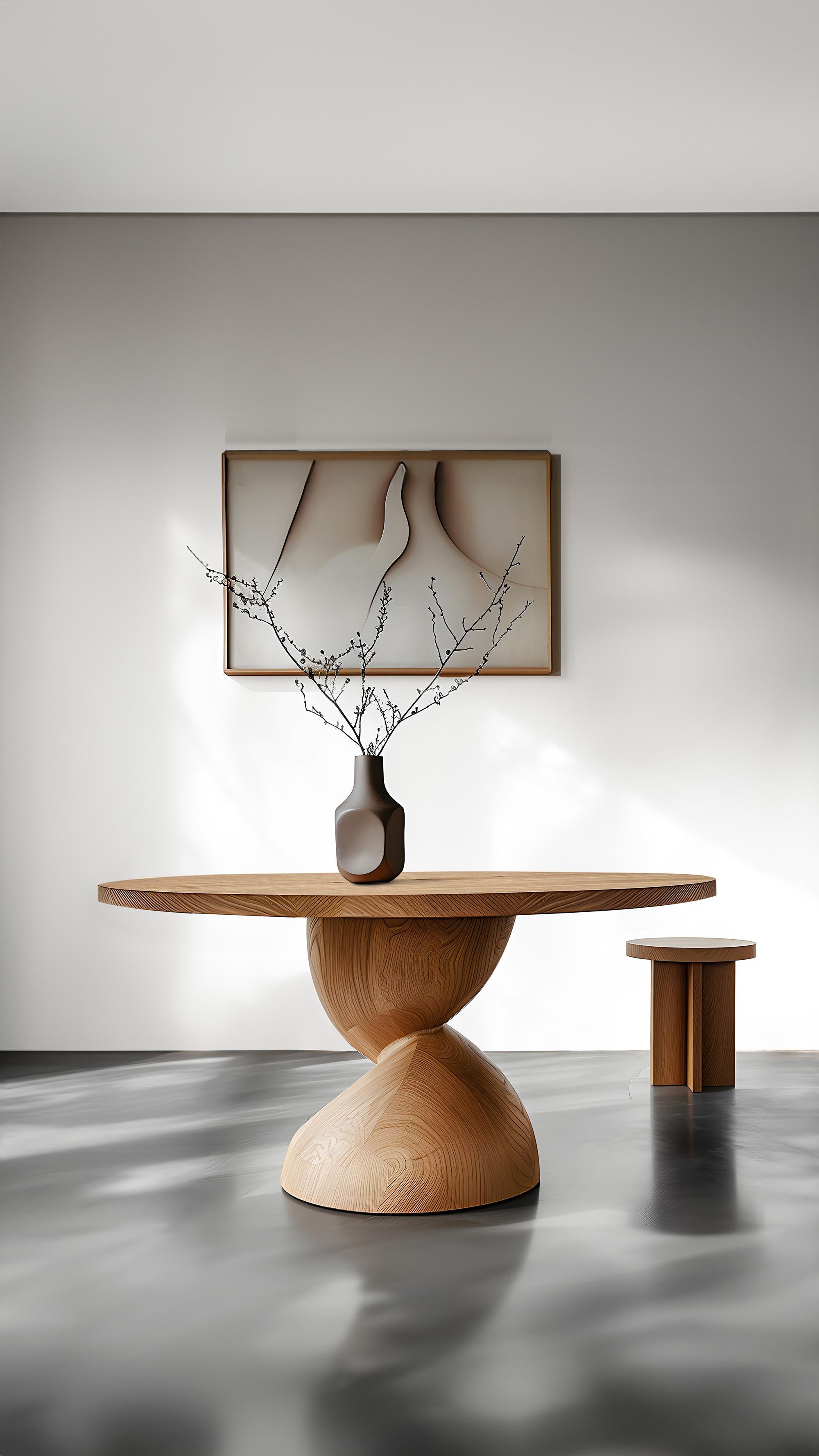 Contemporary Dining Tables, Socle's Solid Wood No18, Mealtime Masterpieces by NONO For Sale