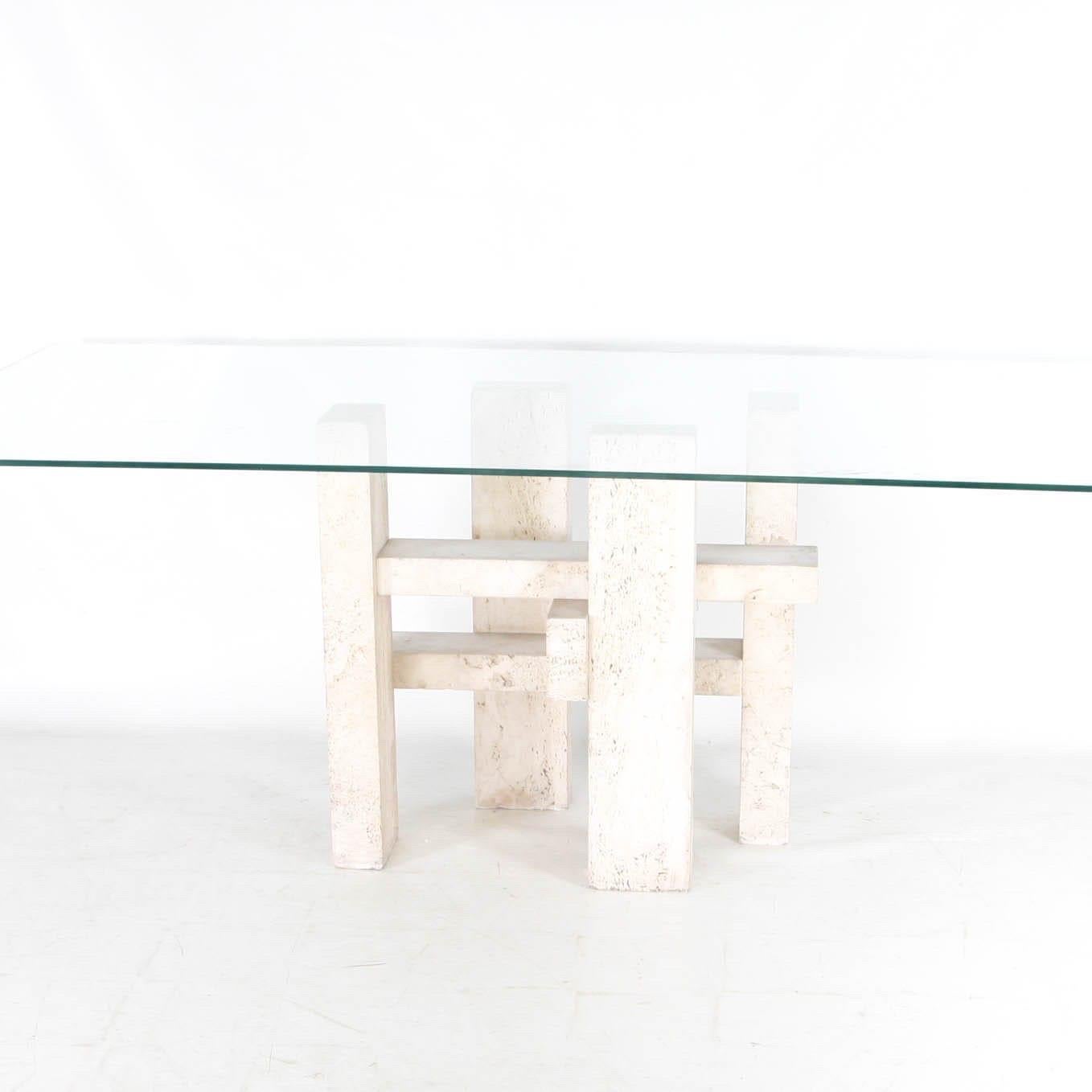 Table de salle à manger en travertin de Willy BALLEZ en vente 10