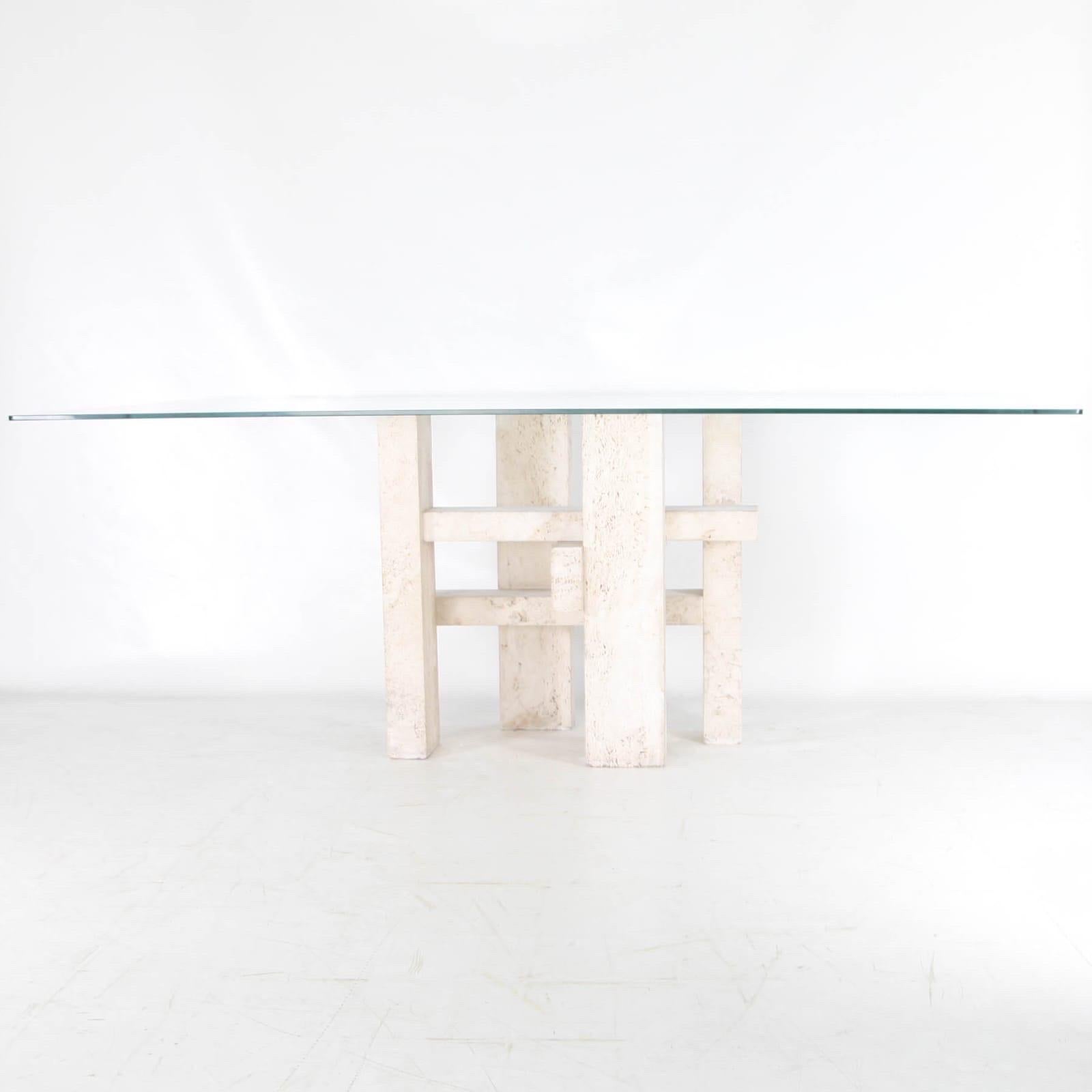Table de salle à manger en travertin de Willy BALLEZ en vente 2