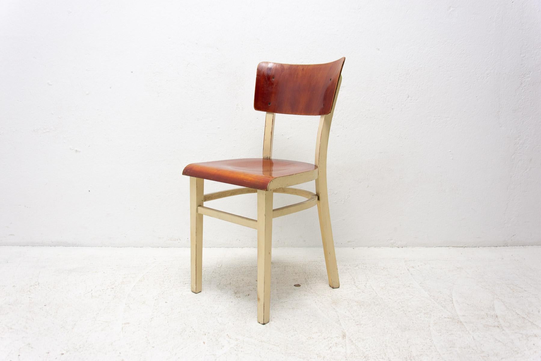 Dining Wooden Chairs, Czechoslovakia, 1950´s, Set of 4 8