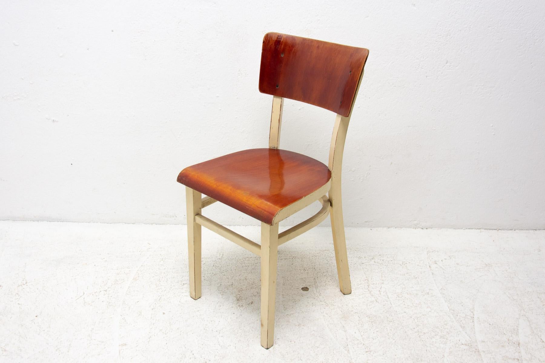 Dining Wooden Chairs, Czechoslovakia, 1950´s, Set of 4 9