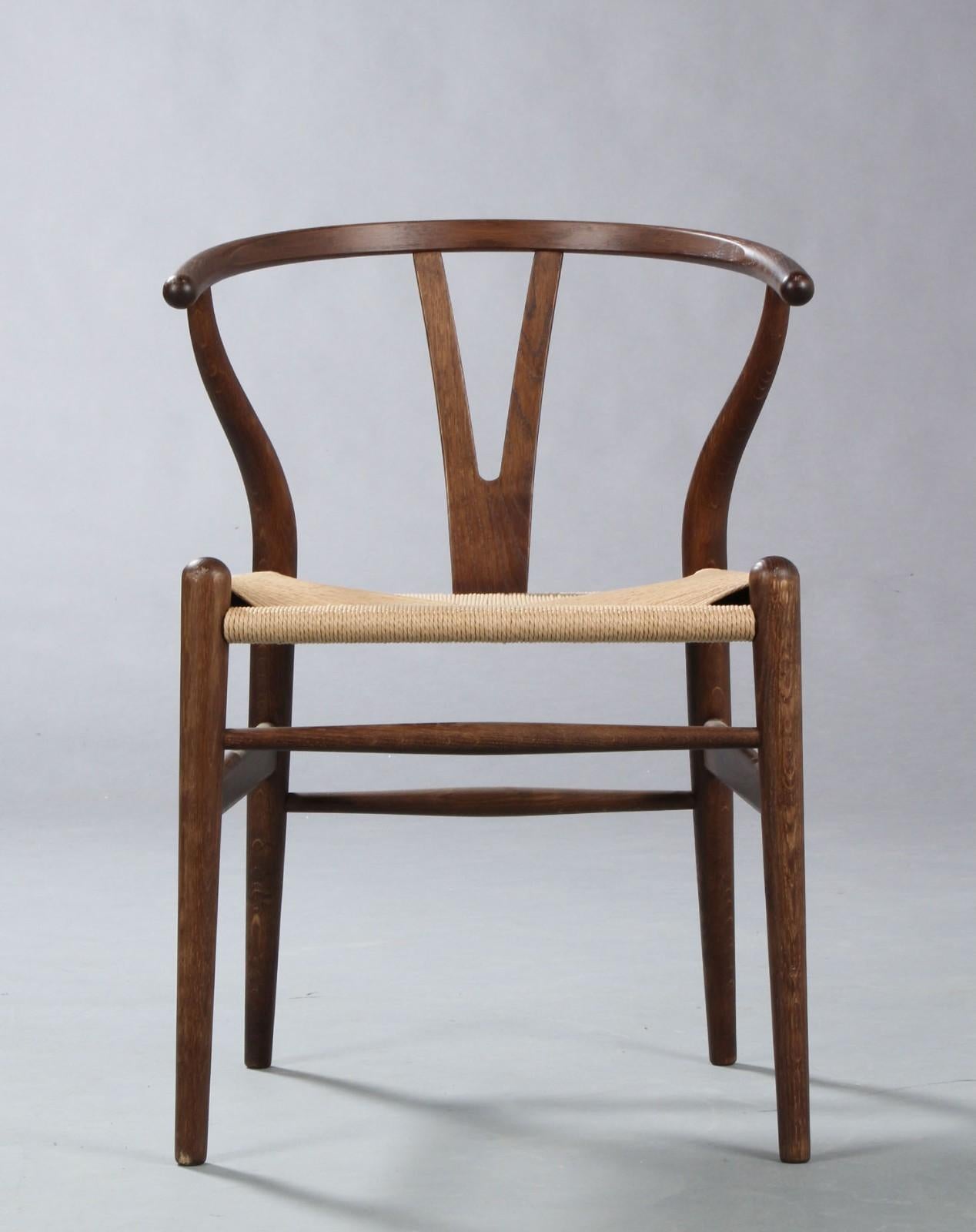 Scandinavian Modern Dining Y-Chairs by Hans Wegner CH 24 For Sale