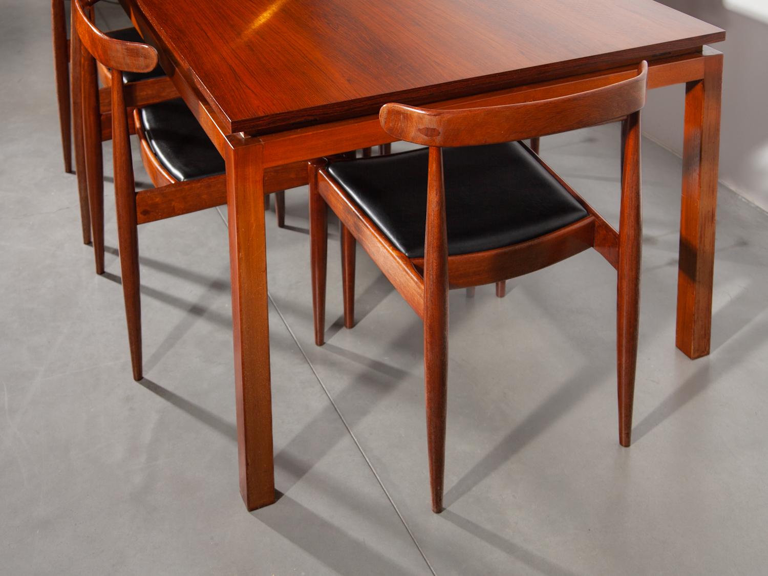 Diningroom Set Table and Six Chairs by Alfred Hendrickx 1960s for Belform In Good Condition In Antwerp, BE