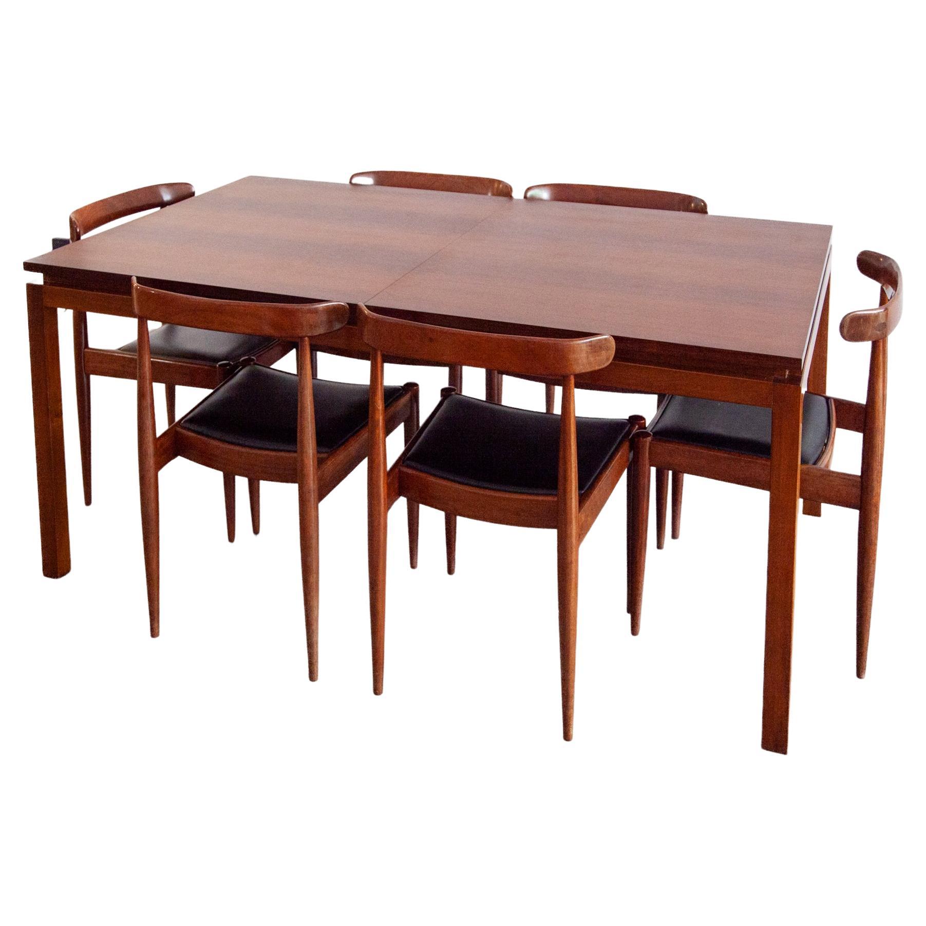 Esszimmer-Set und sechs Stühle von Alfred Hendrickx für Belform, 1960er Jahre im Angebot