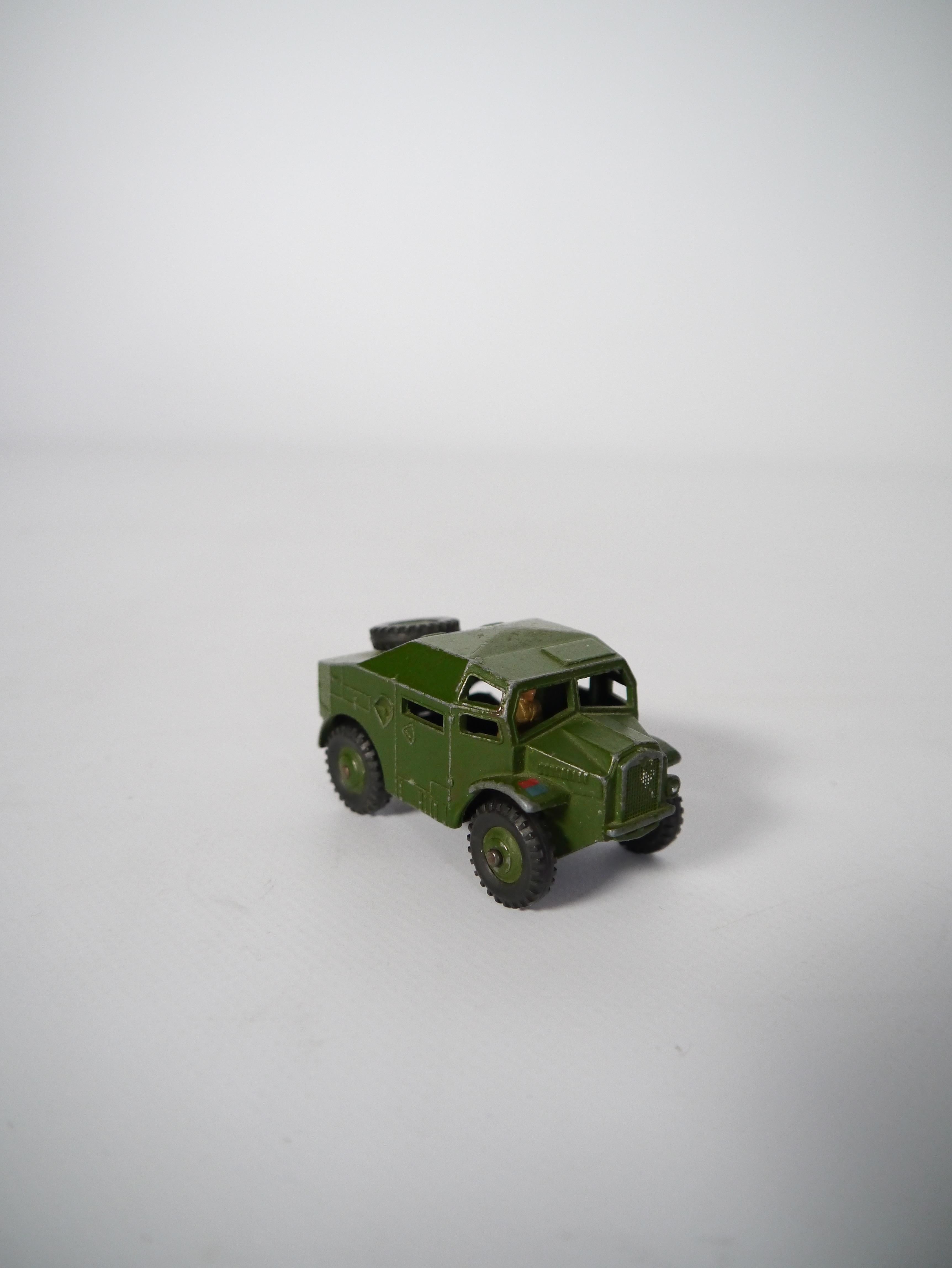 Dinky Toys miniature army vehicle; Field Artillery Tractor. Fabricated by Meccano Ltd in 1967. Very good condition, only shows some minor wear due to playing.
