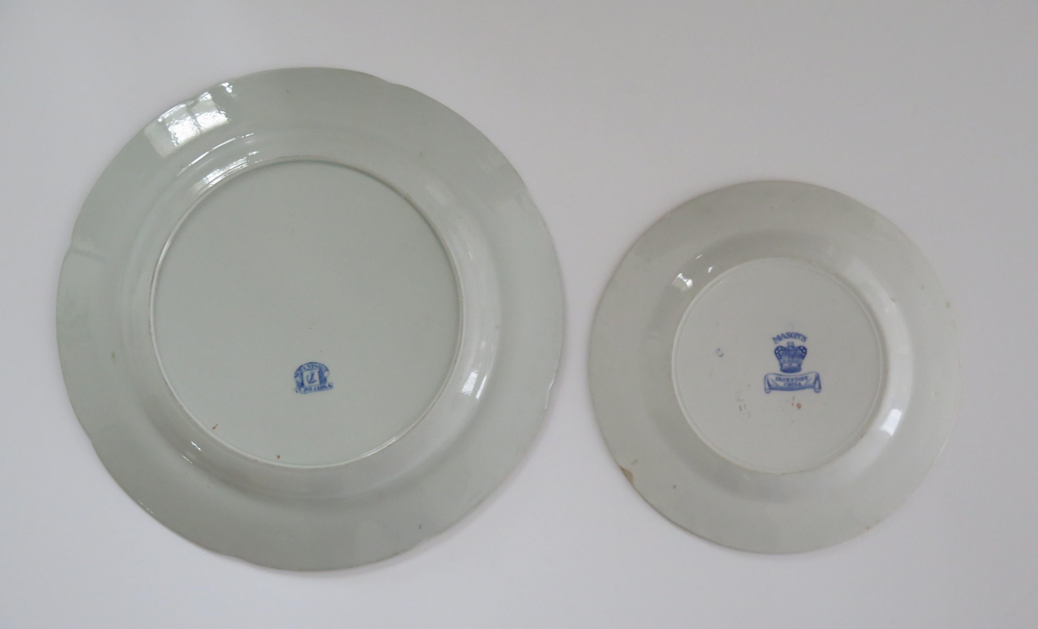 Dinner and Side Plate English Ironstone in Flying Bird Ptn, 19th Century For Sale 5