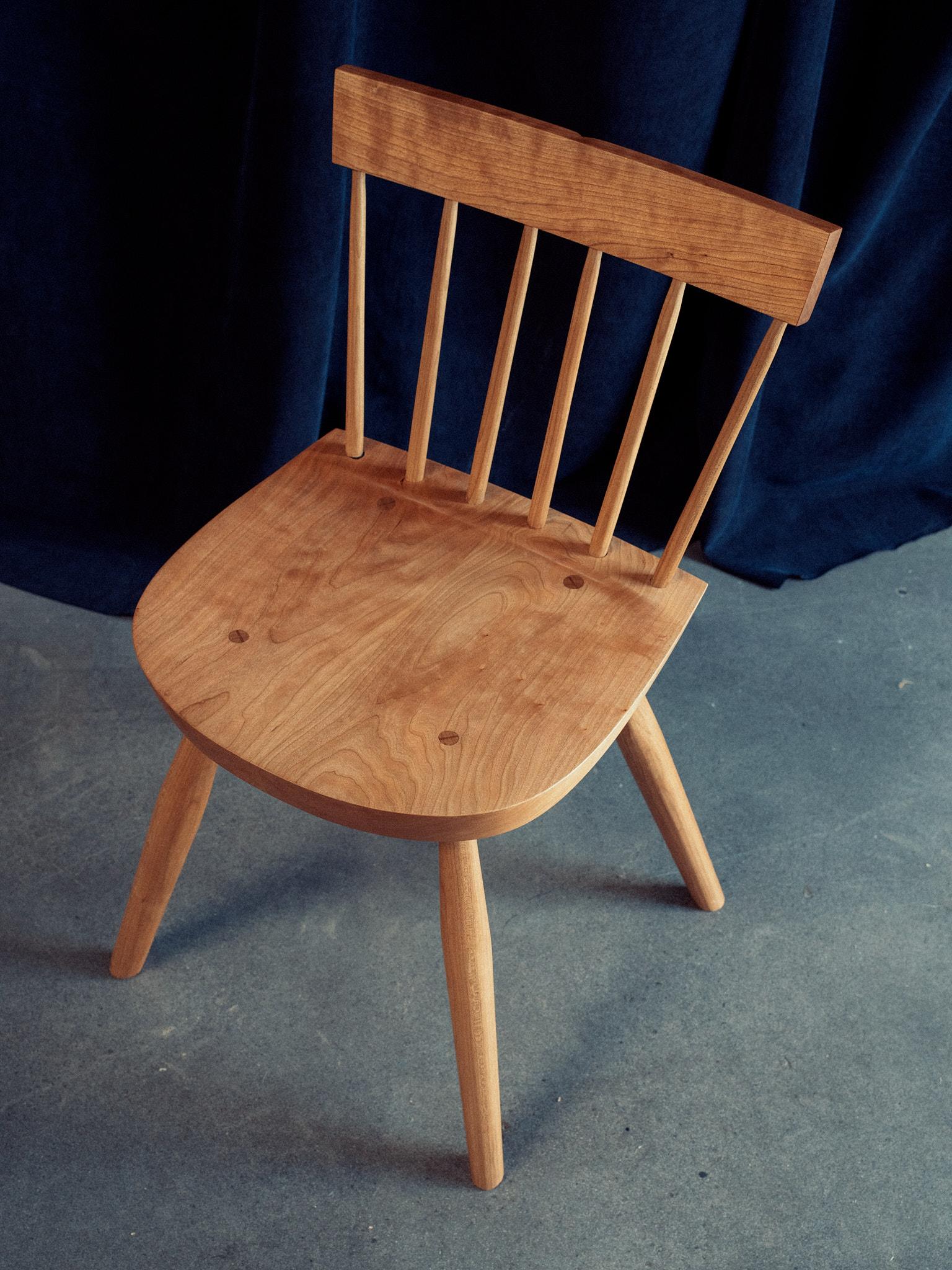 Dinner Chair by Nick Sugihara
Dimensions: W 41 x D 41 x H 80 cm (Dimensions may vary slightly)
Materials: Cherry

An elegant and softspoken dining chair that draws inspiration from a long history of European and American vernacular chairmaking.
