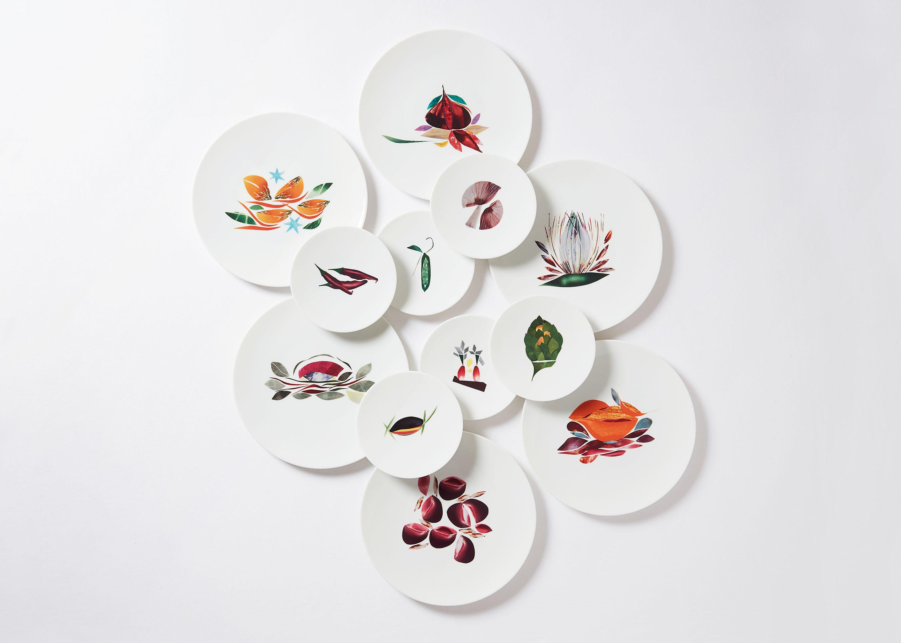 Dinner Porcelain Plate by the French Chef Alain Passard Model 