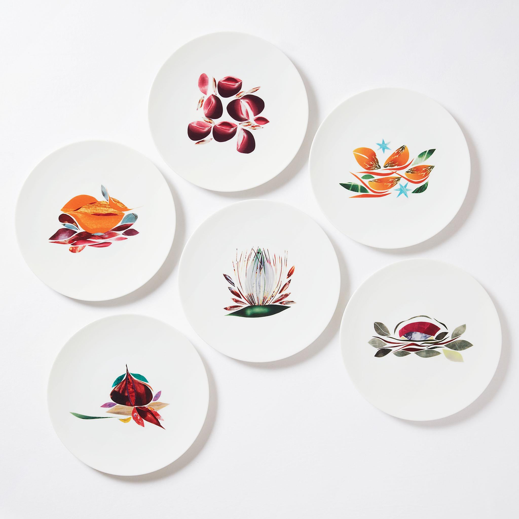 Hand-Crafted Dinner Porcelain Plate by the French Chef Alain Passard Model 