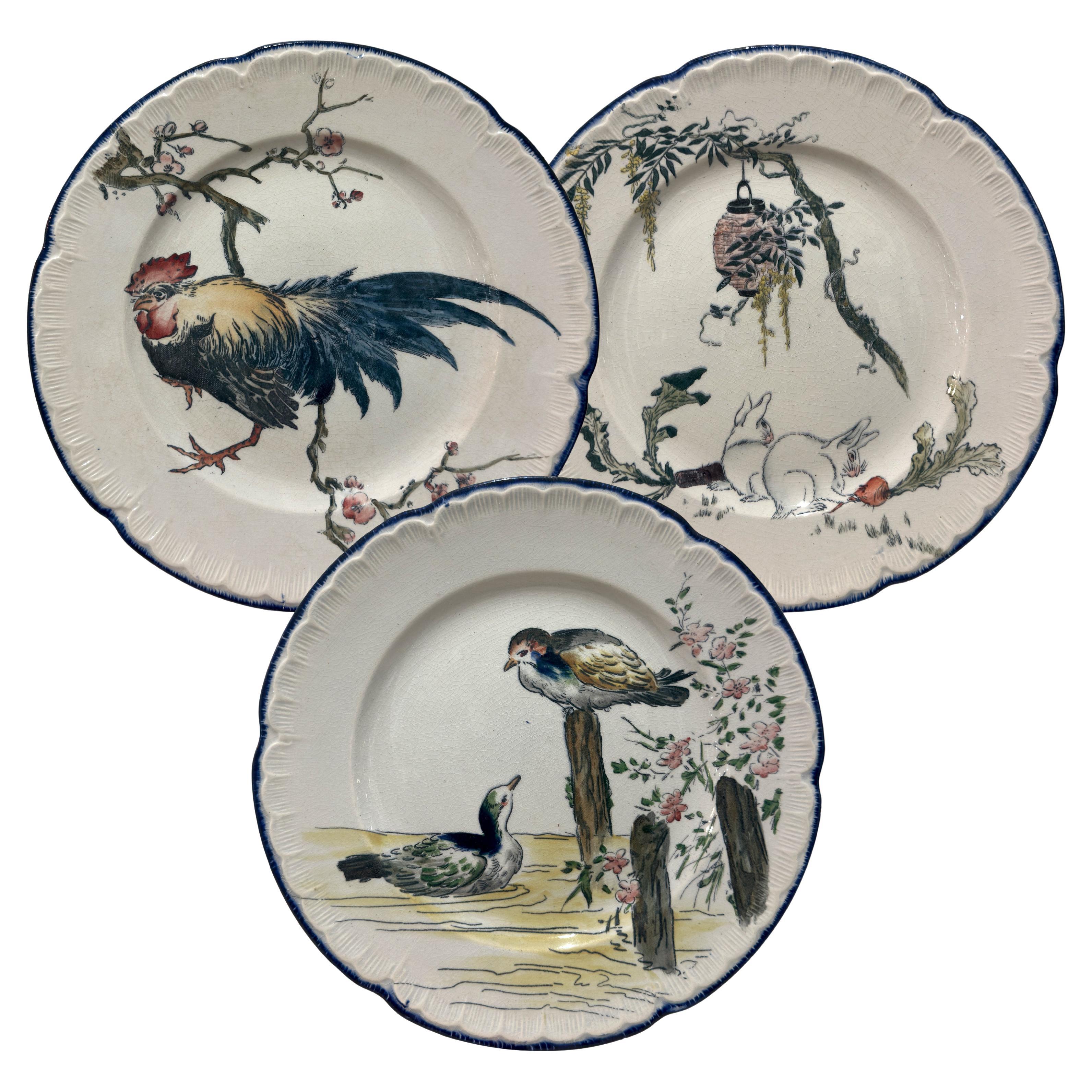 Dinner plates Choisy-le-Roi for L'Escalier de Cristal, 19th "Grands Oiseaux"