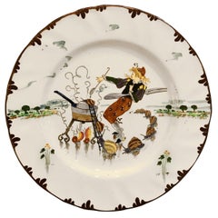 Platos pintados a mano por Froment-Richard para Creil & Montereau hacia 1880