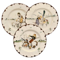Platos pintados a mano por Froment-Richard para Creil & Montereau hacia 1880