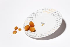 Dinner Porcelain Gold Plate, Parisian Style "Marcel Proust"
