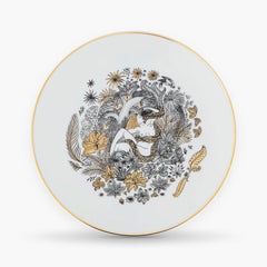 Dinner Porcelain Plate With Gold Collection Rue de Paradis Model "Eden Garden"