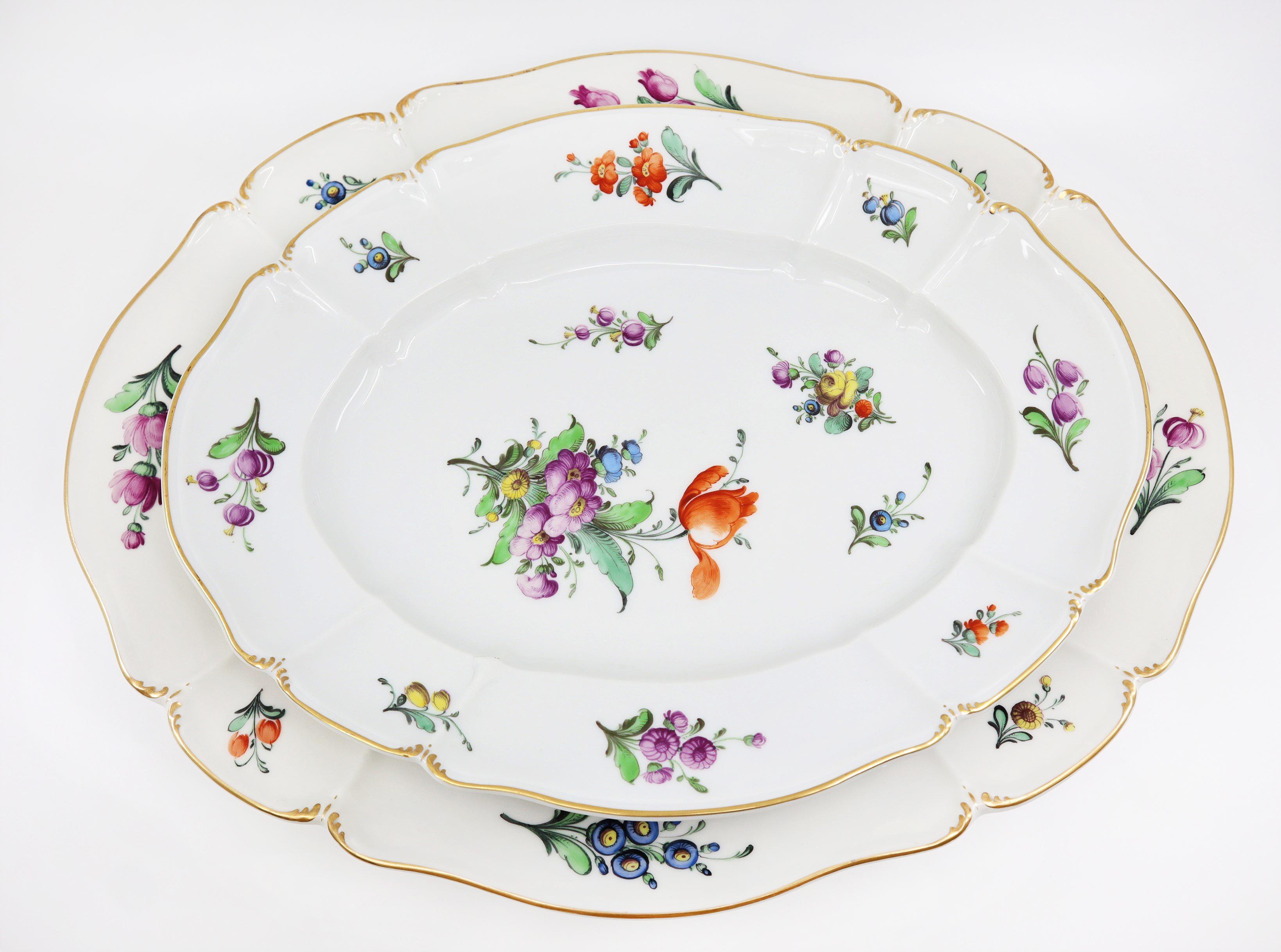 Dinner Service, 19th Century Porcelain, German, Hand Painted with Flowers Décor 5