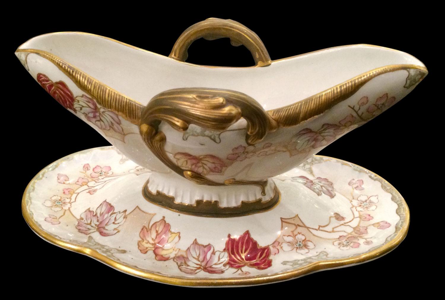 Art Nouveau Servicio Faïence Creil & Montereau Fontainebleau diseño 59 pzas 19a en Bueno estado para la venta en Paris, FR