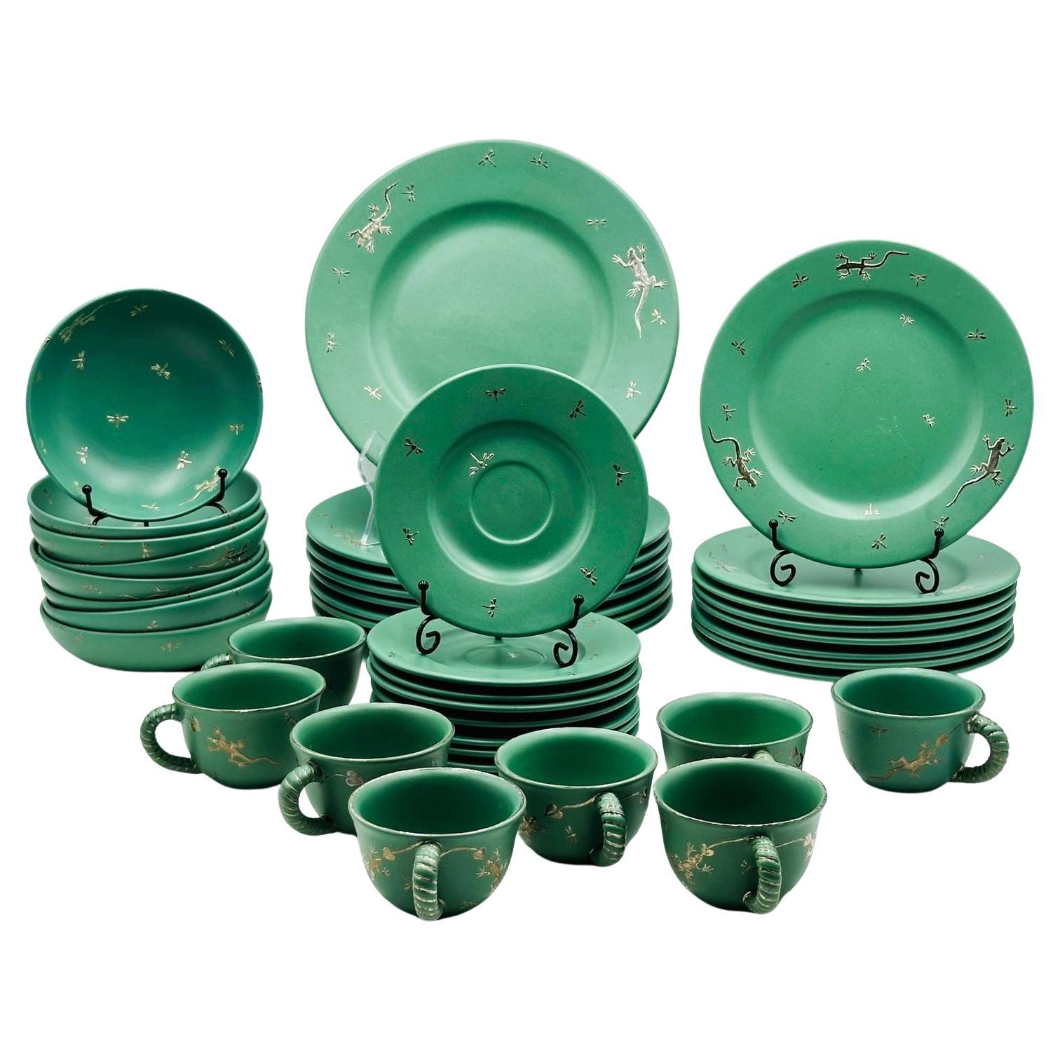 Tafelservice für 8 Personen (40 Pieces) aus Porzellan und reinem Silber von Emilia Castillo