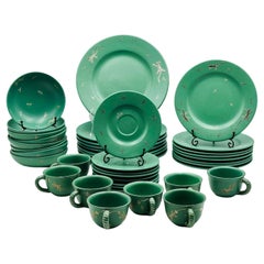 Dinner Service for 8 (40 Pieces) in Porcelain & Pure Silver by Emilia Castillo