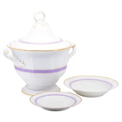 Dinner Service Lavender Color, Limoges, French, First Half of the 20th Century