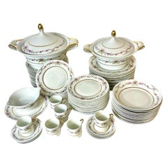 Dinner Service of 65 Pieces in Limoges Porcelain, by Raynaud