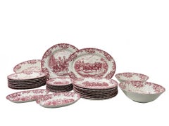 Dinner Service Set by Johnson Brothers, England "Coaching Scenes"