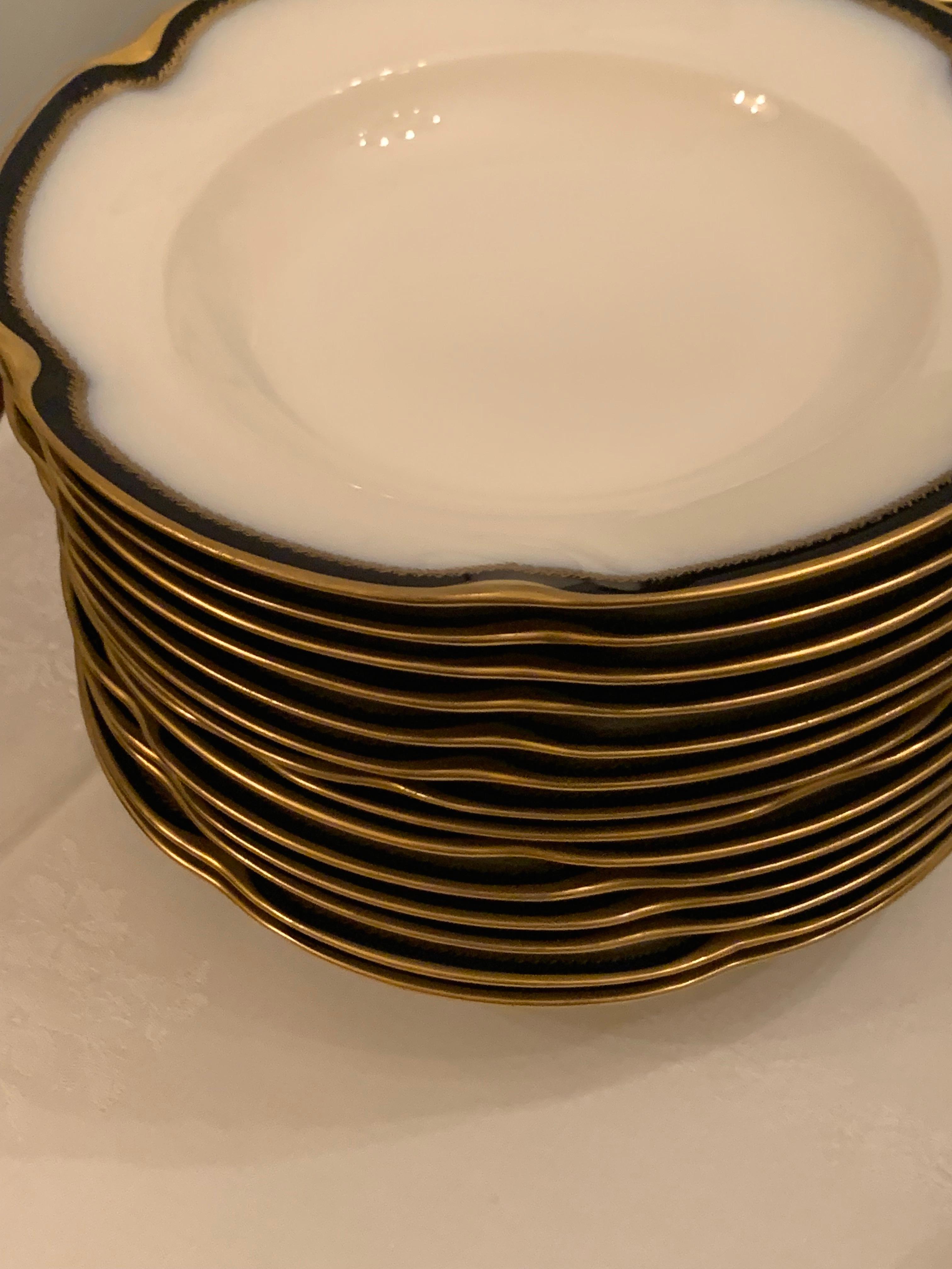 Porcelain Dinner set limoges porcelain by Theodore Haviland For Sale