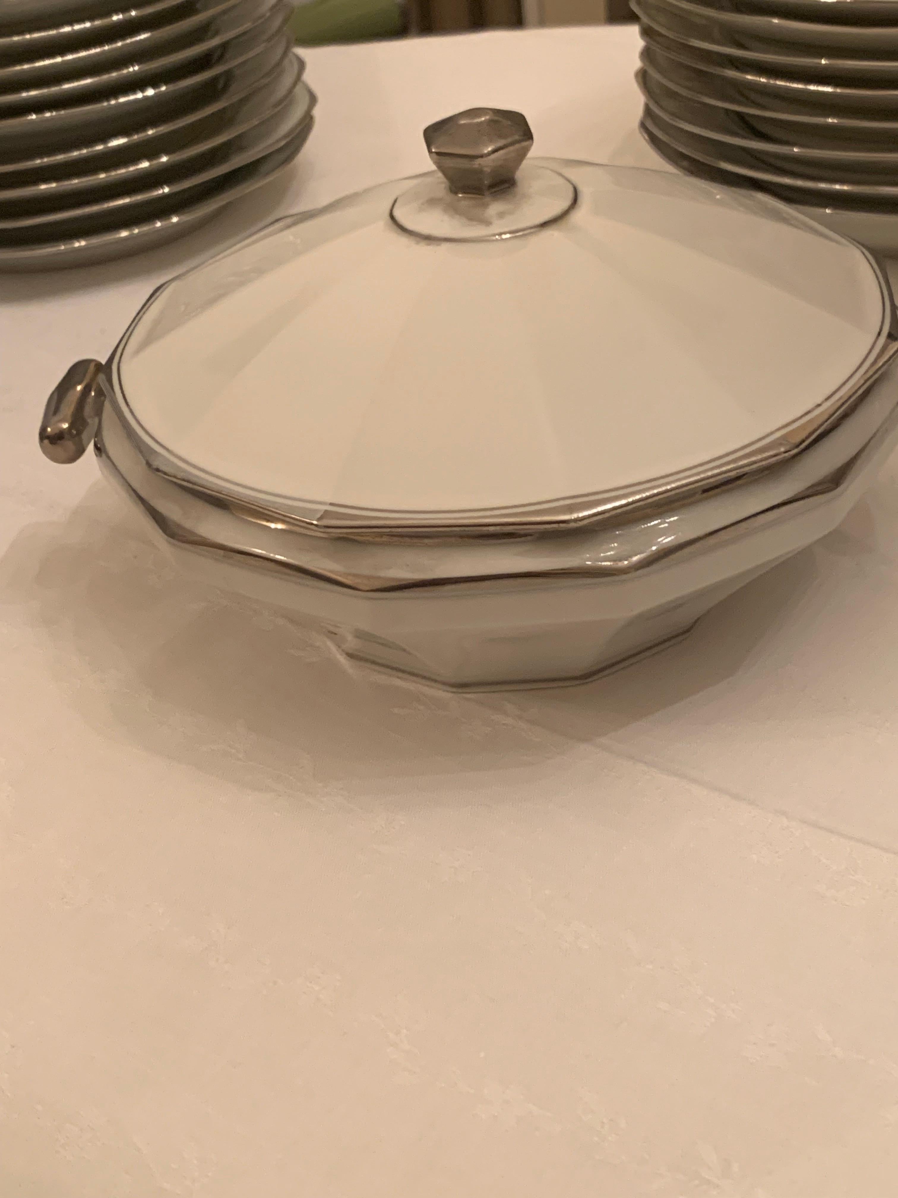 Mid-20th Century Dinner set porcelain limoges modern style For Sale