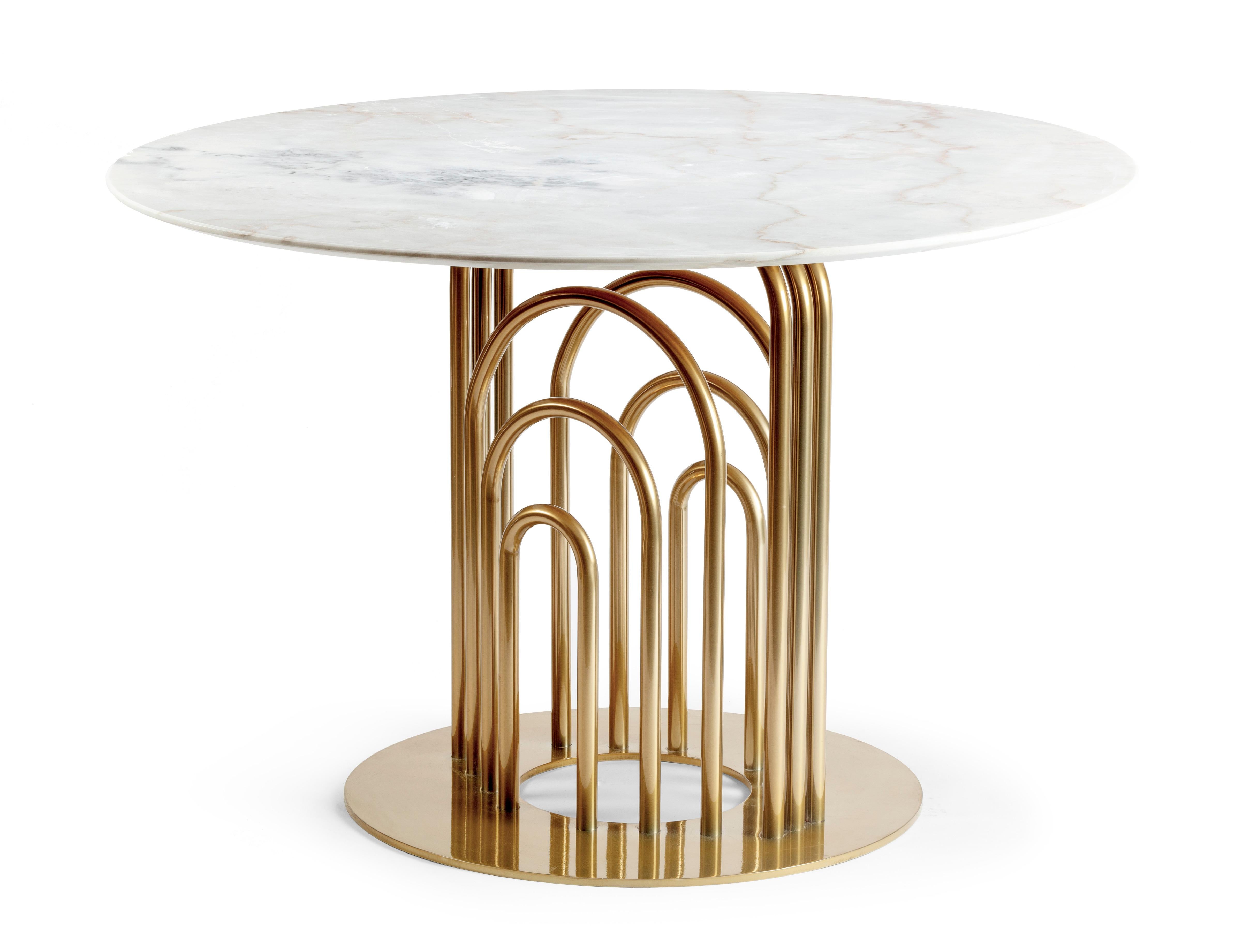 XXIe siècle et contemporain Table de repas Bara en métal laqué 150cm Ø TVA en vente