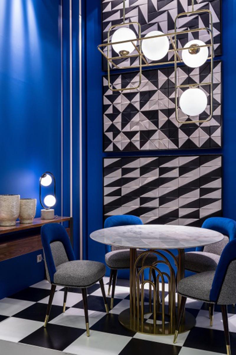 Laqué Table de repas Bara en métal laqué 120Ø en vente