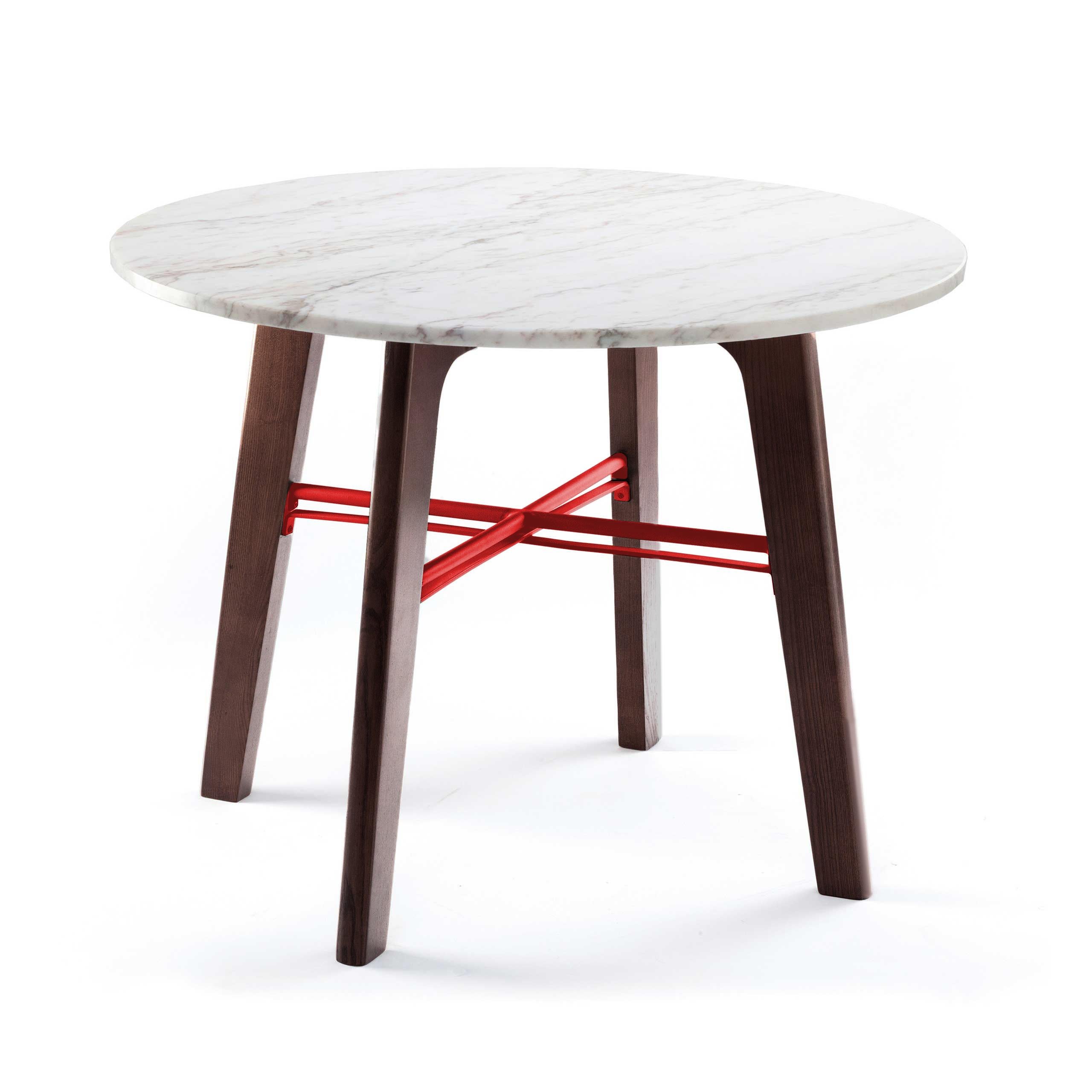 Modern Dinner Table Flex in Marble and Solid Wood For Sale