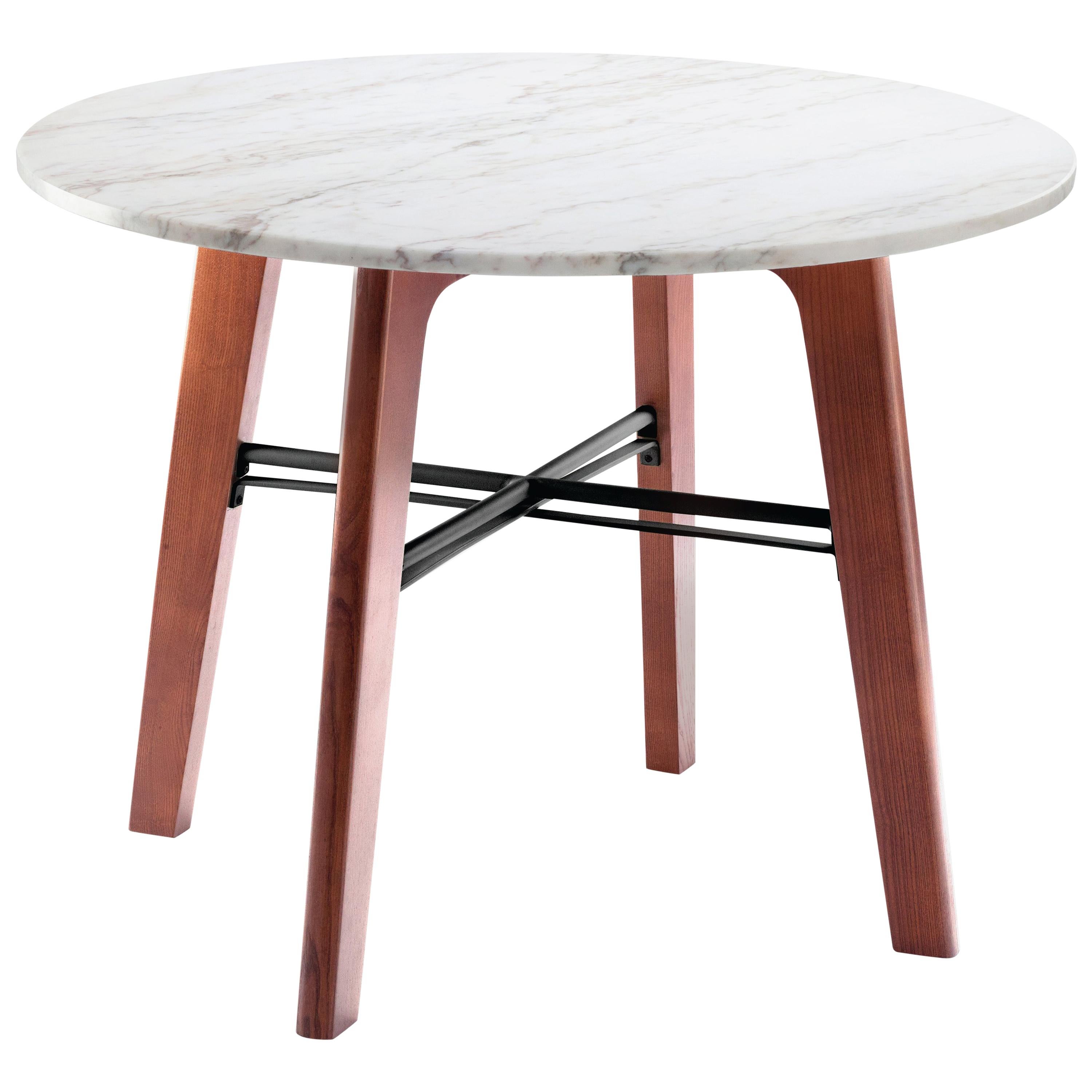 Dinner Table Flex in Marble and Solid Wood For Sale