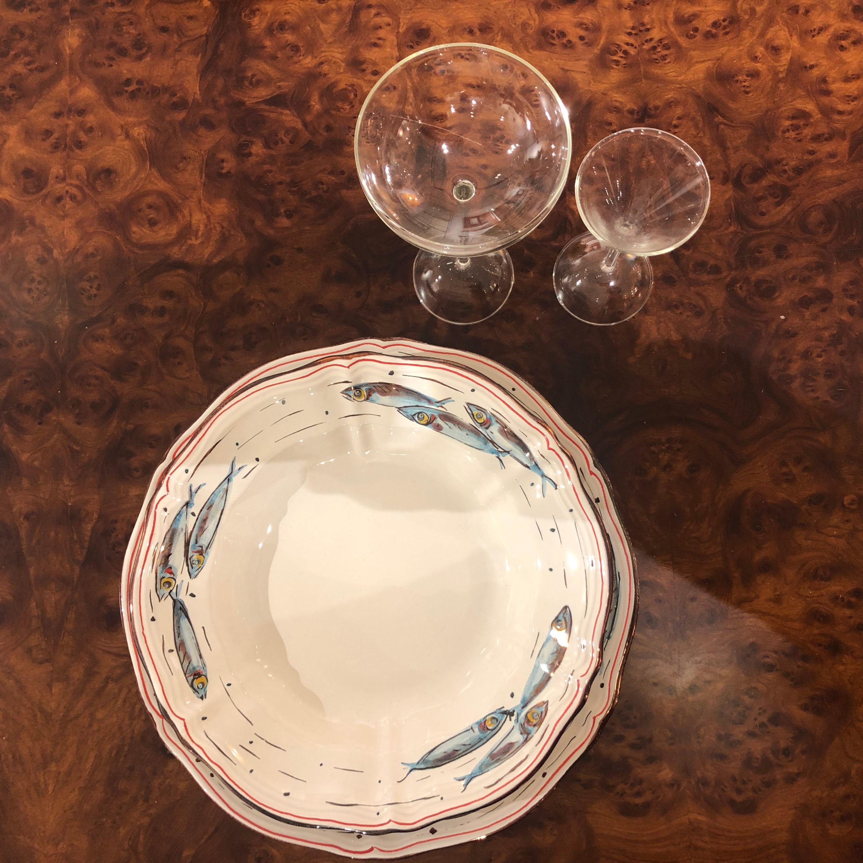 Tischset für 6 Personen  (12 Pieces) von Bottega Vignoli Handbemalte italienische Majolika  im Angebot 4