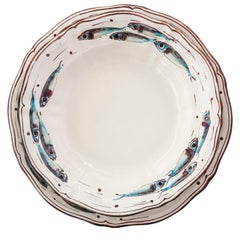 Service de table pour 6 personnes  (12 Pieces) by Bottega Vignoli Majolique italienne peinte à la main