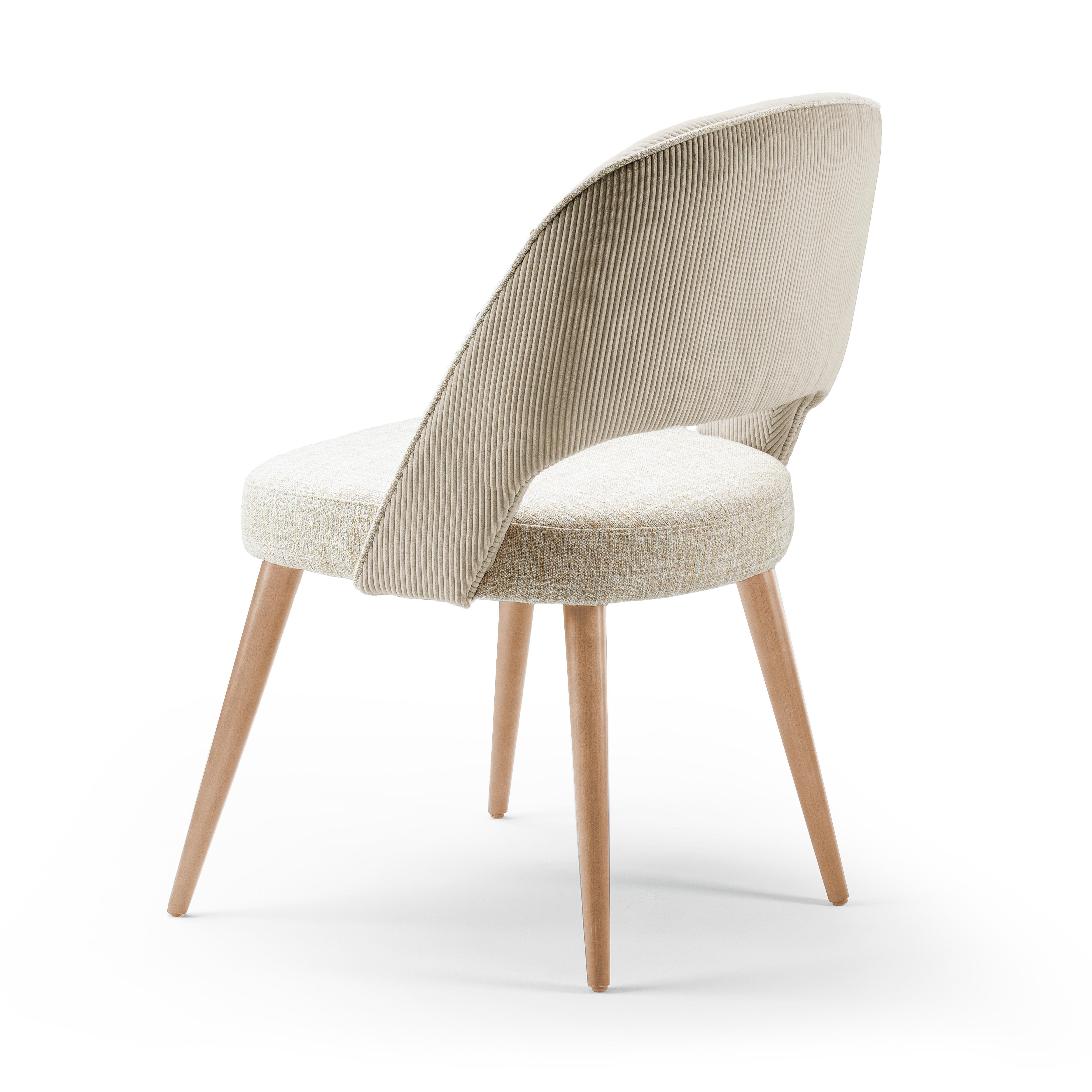 Mid-Century Modern Dinning Chair Ava Brass Fittings natural Seat and Textured Blue Backrest For Sale