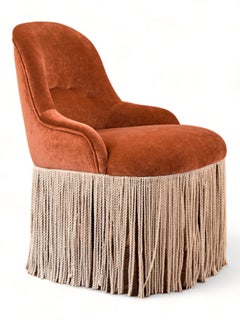 Quintana Partners Velvet Armchair with Customizable Fringes