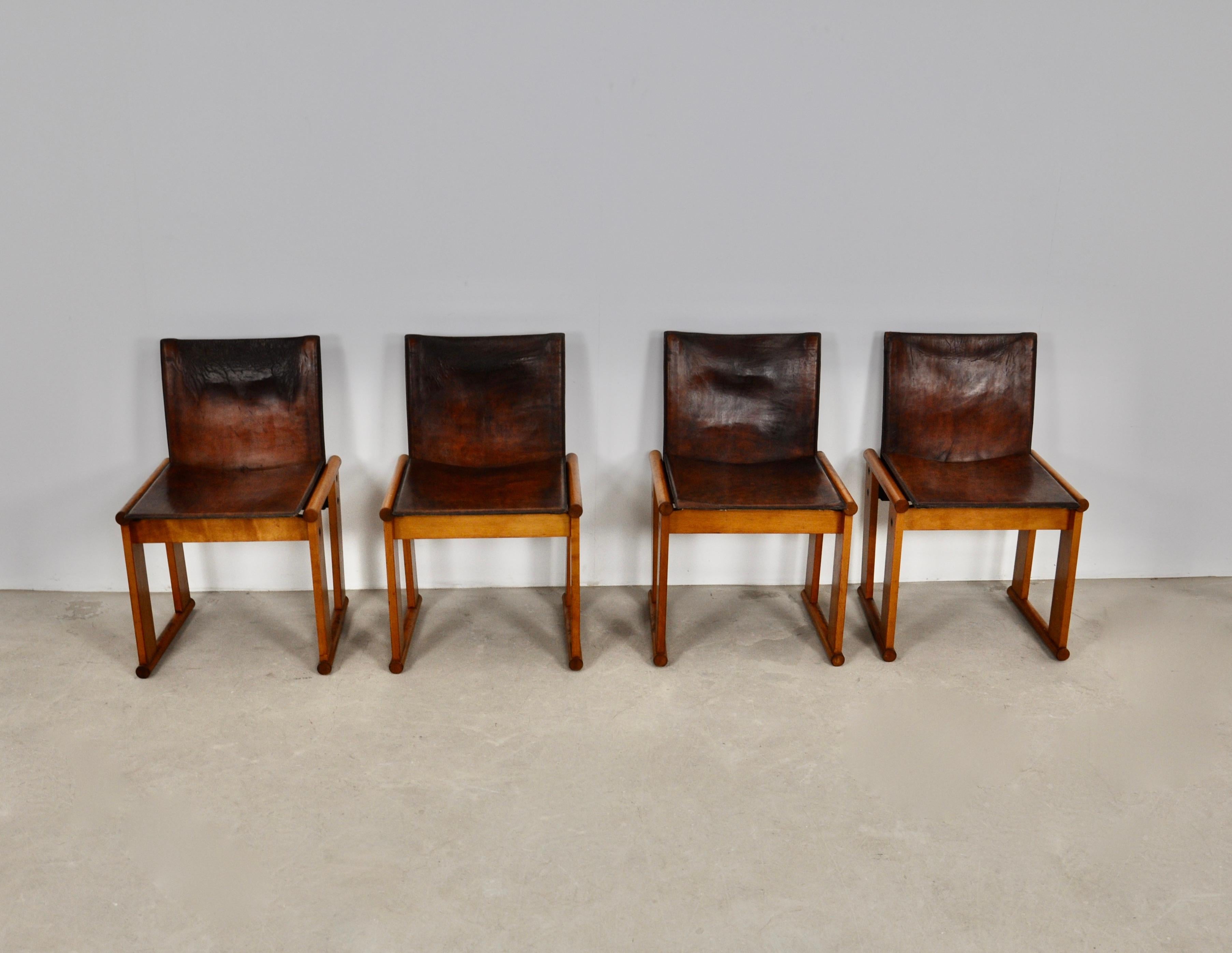 Late 20th Century Dinning Chairs by Afra & Tobia Scarpa, 1970s