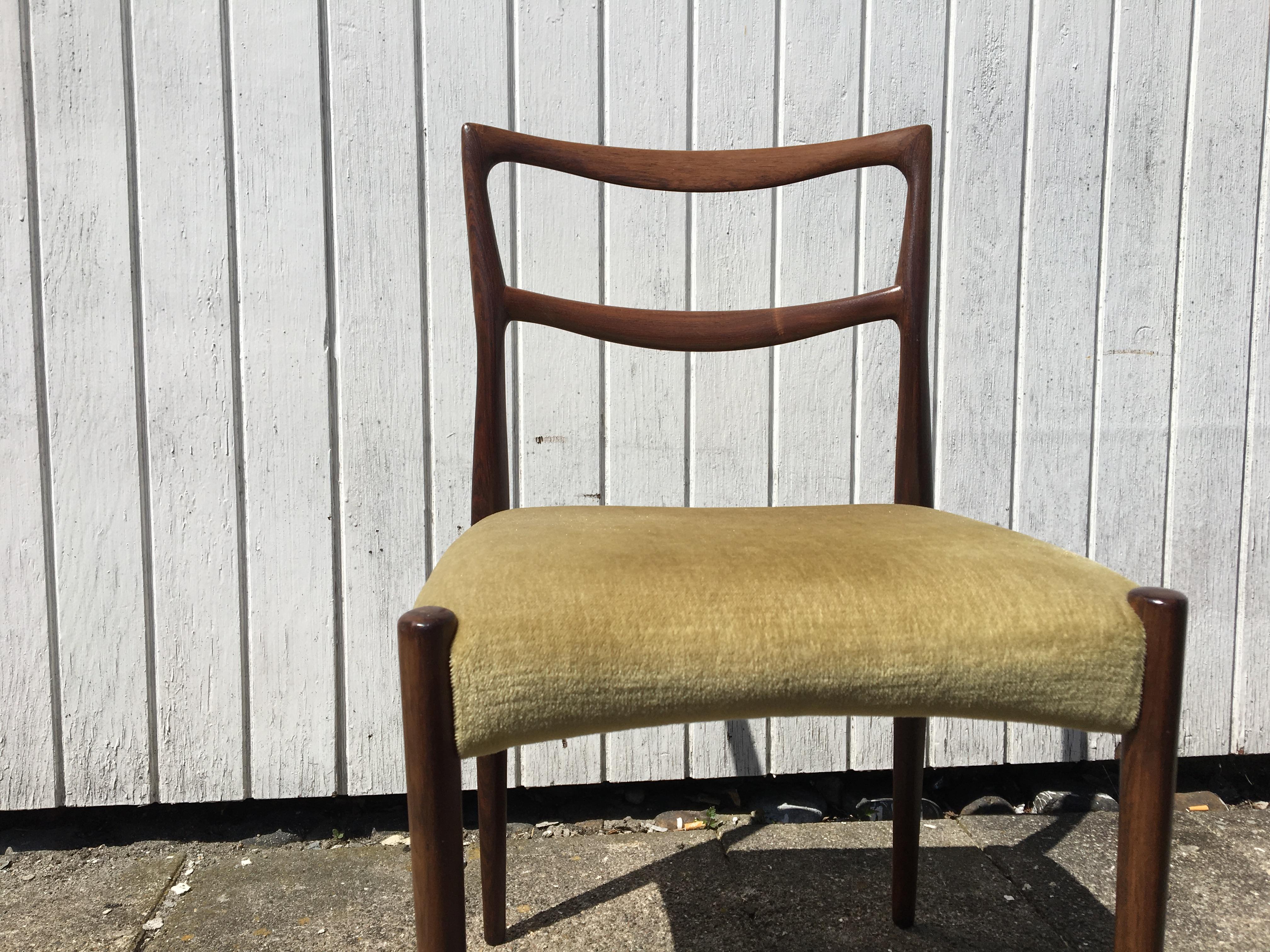 Danish Dinning Chairs in Rosewood, Designer by H.W. Klein