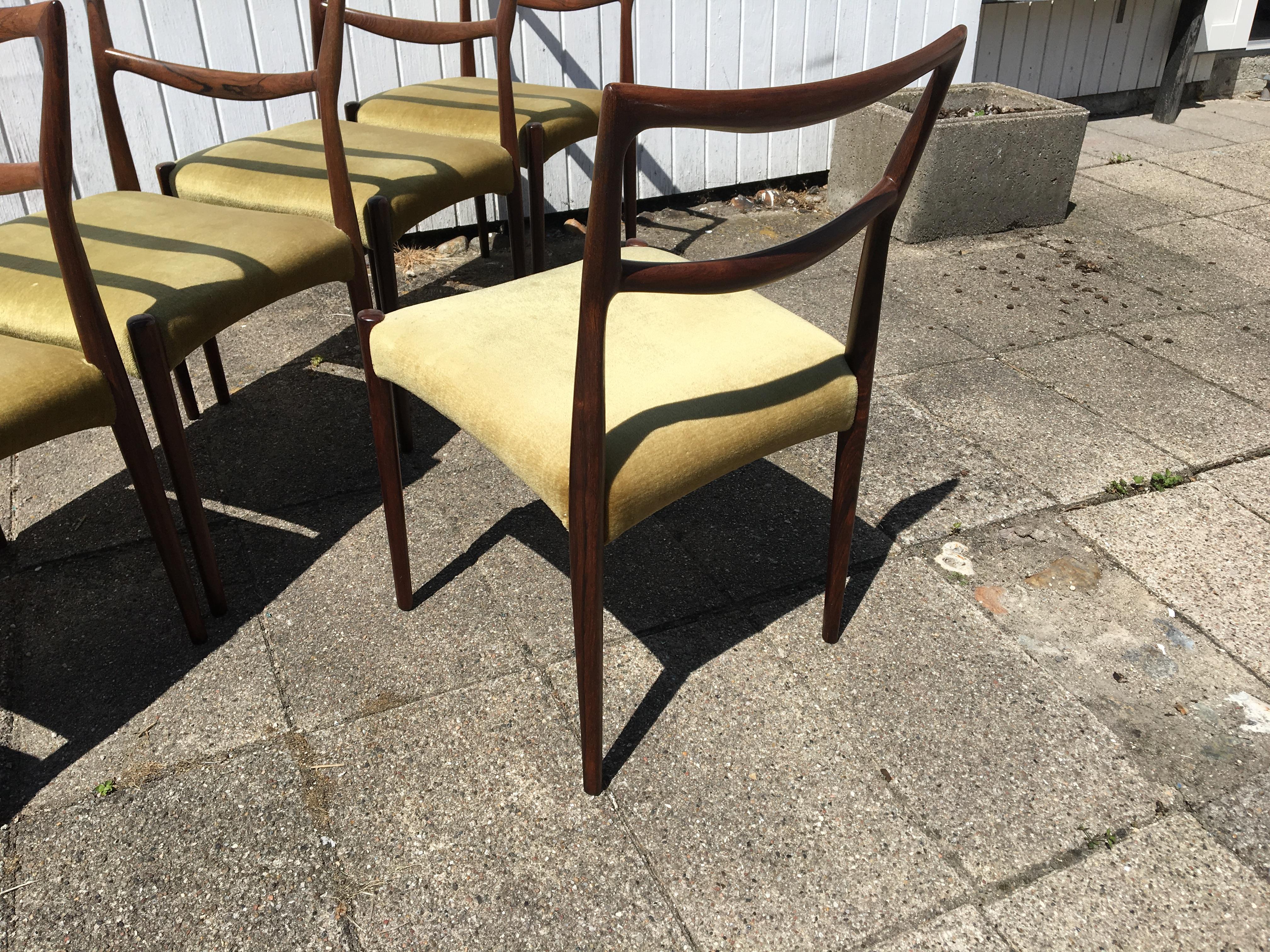 Dinning Chairs in Rosewood, Designer by H.W. Klein 1