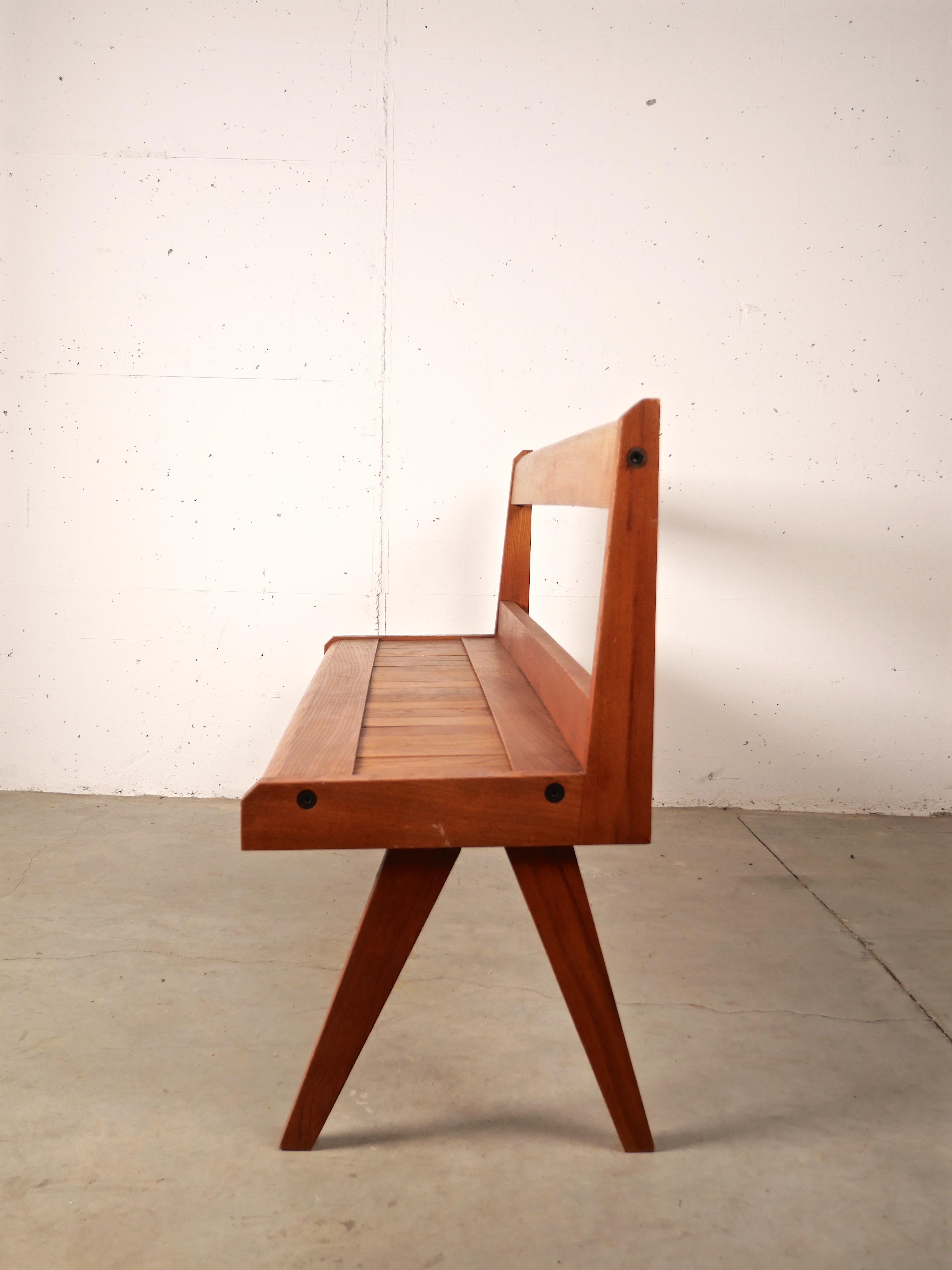 Dinning Set in Solid French Elm by Seltz, France, 1970 In Good Condition In Santa Gertrudis, Baleares