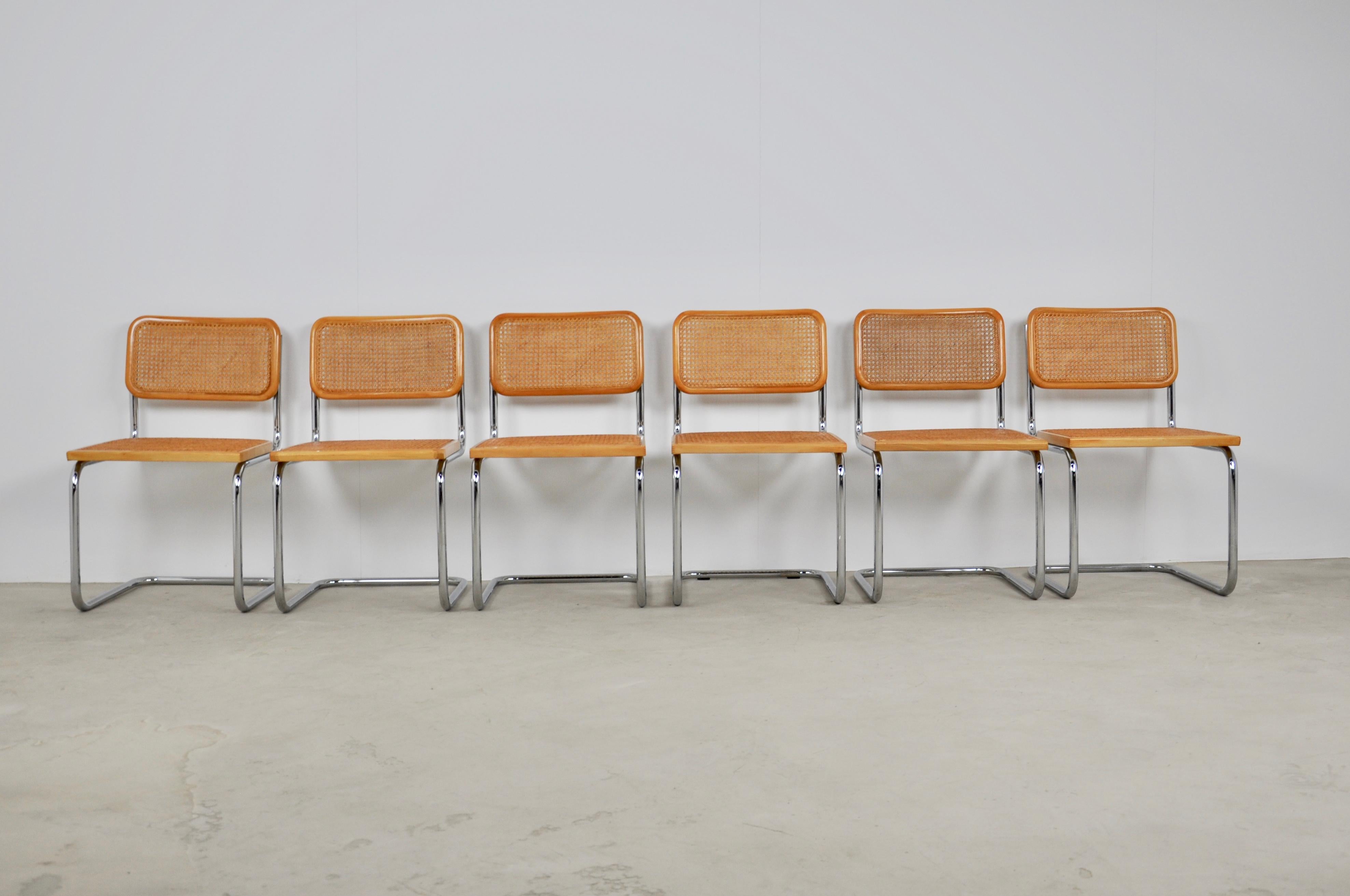 Mid-Century Modern Dinning Style Chairs B32 by Marcel Breuer, 1980s