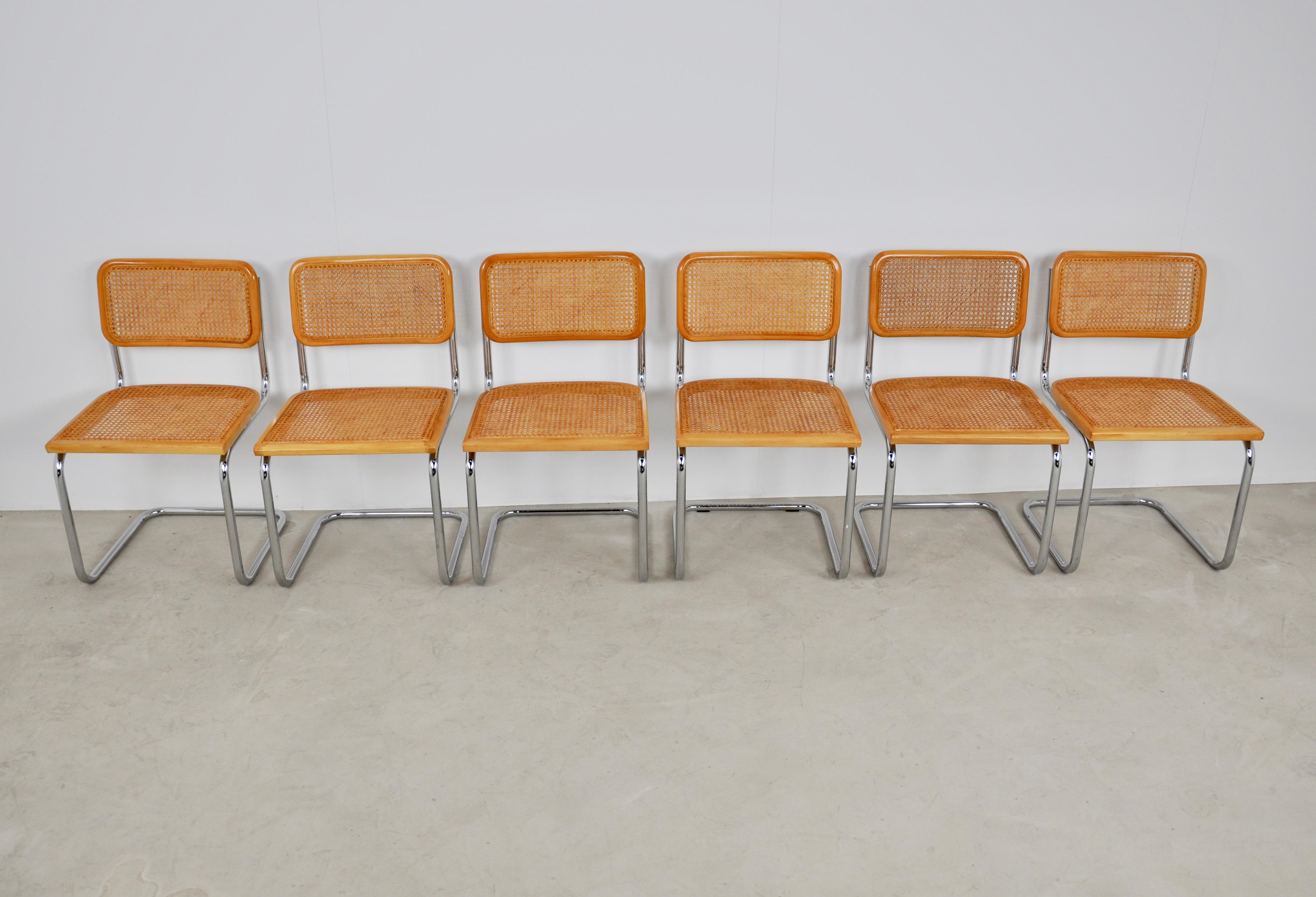 Italian Dinning Style Chairs B32 by Marcel Breuer, 1980s