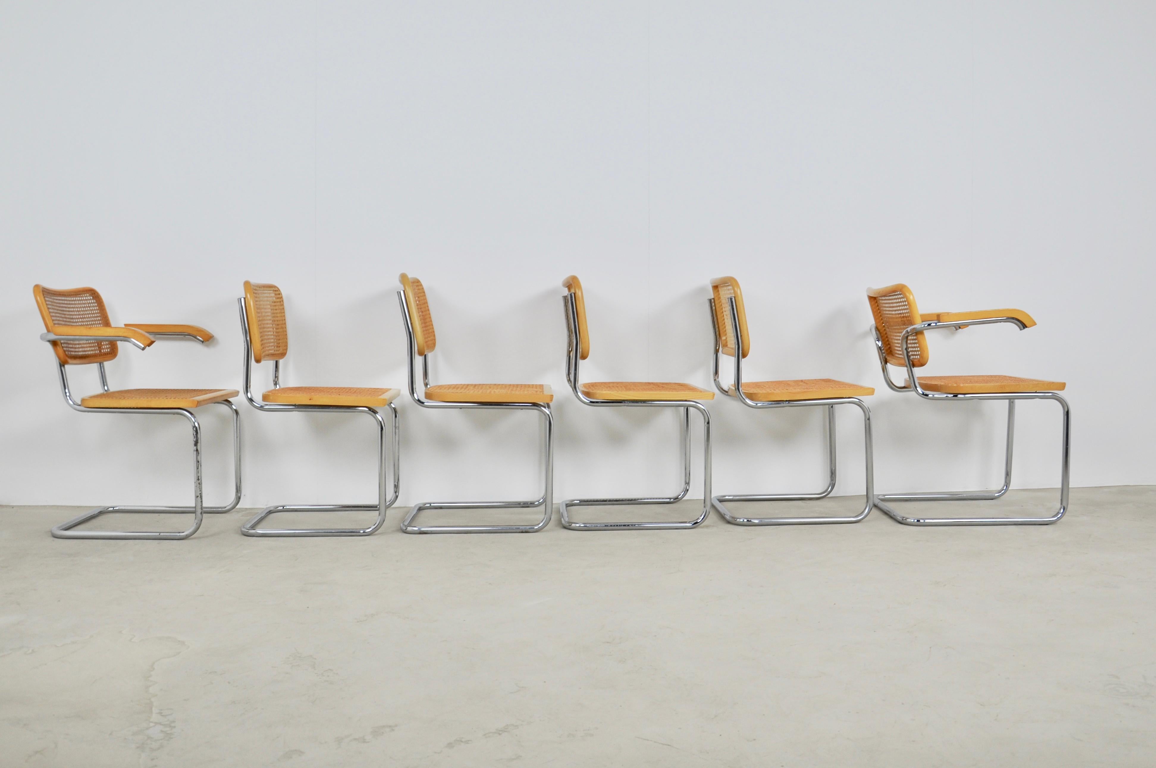 Dinning Style Chairs B32 by Marcel Breuer, 1980s In Good Condition In Lasne, BE