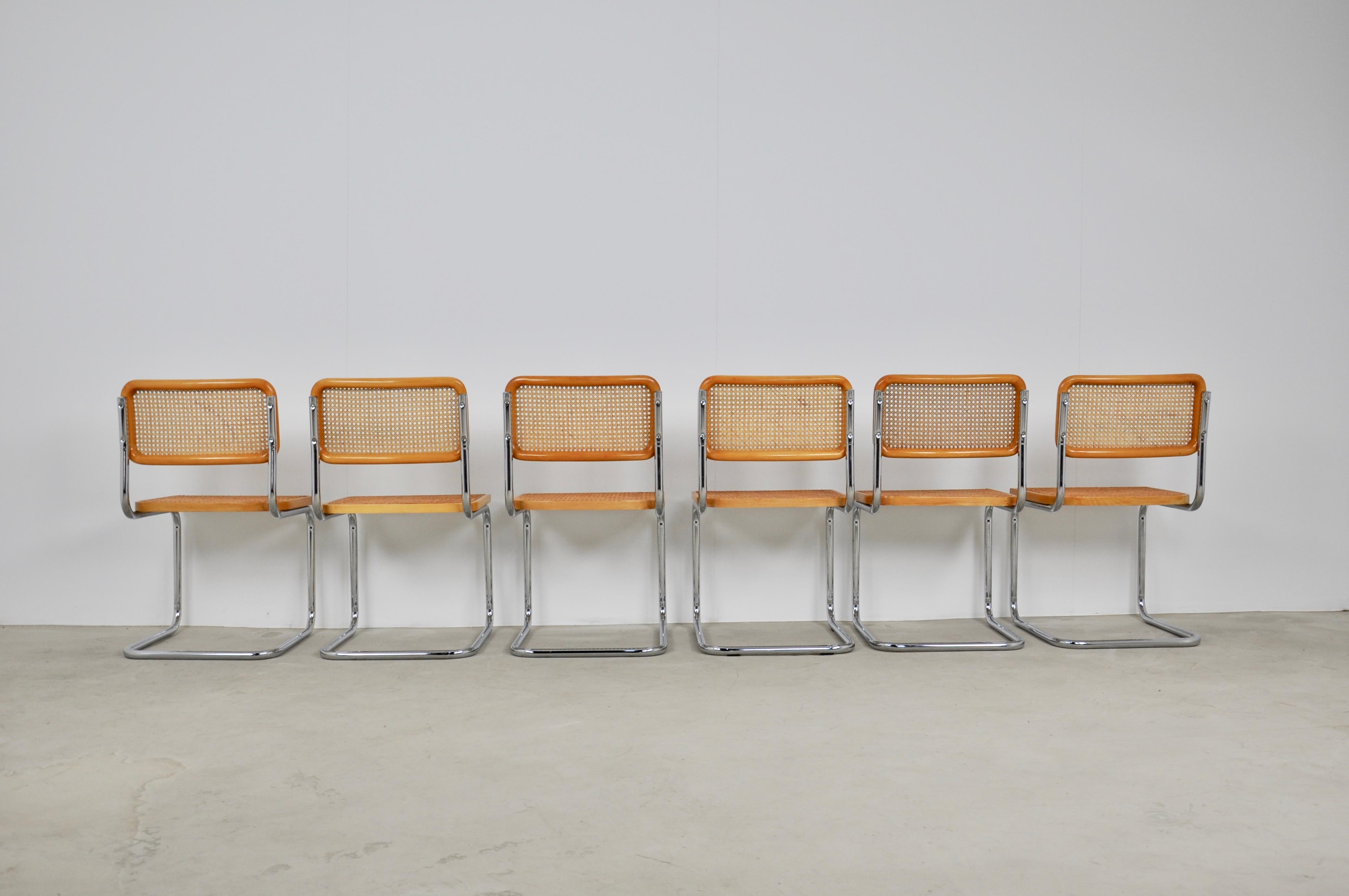 Late 20th Century Dinning Style Chairs B32 by Marcel Breuer, 1980s